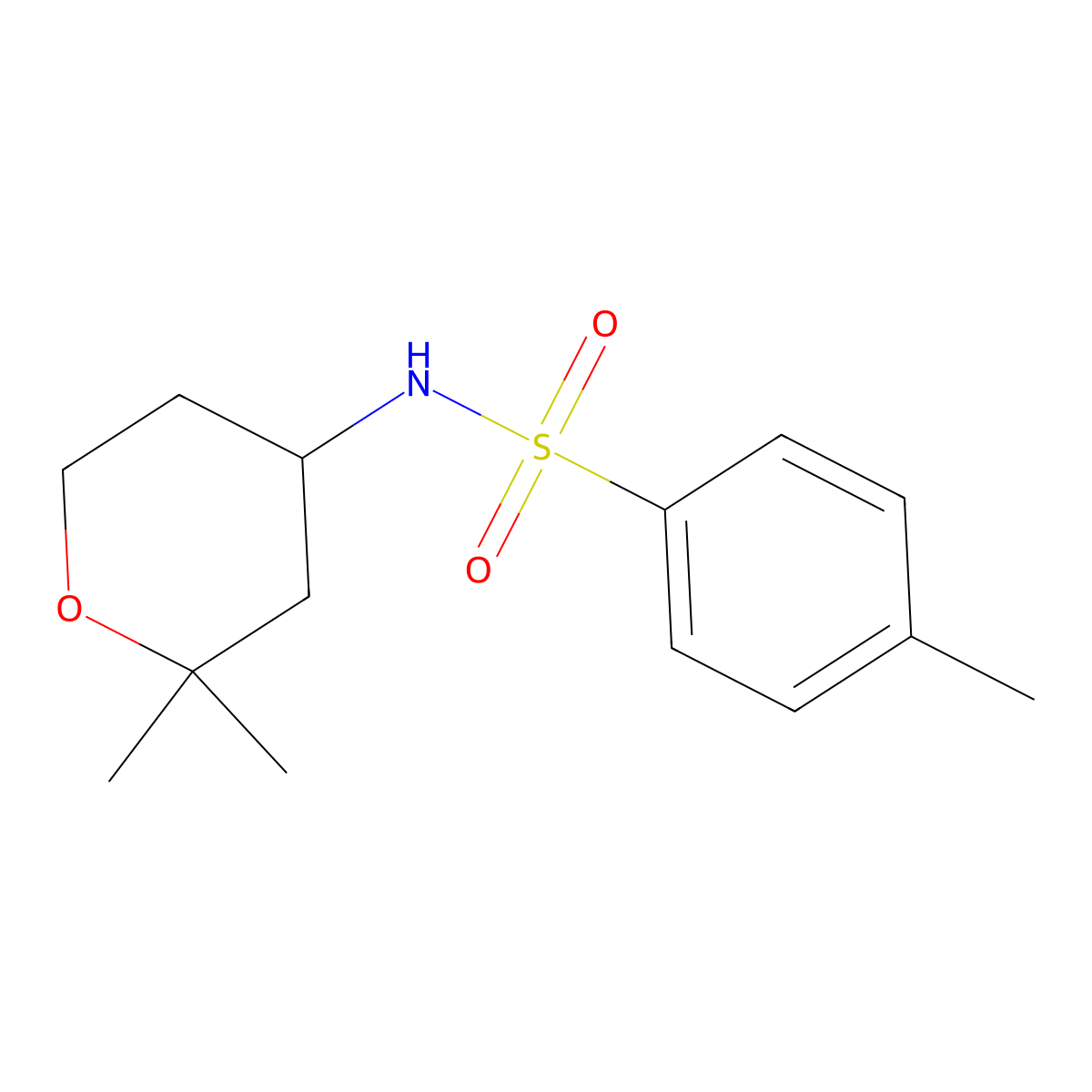 N-(2,2-dimethyltetrahydro-2H-pyran-4-yl)-4-methylbenzenesulfonamide molecular structure, CAS 380890-51-7
