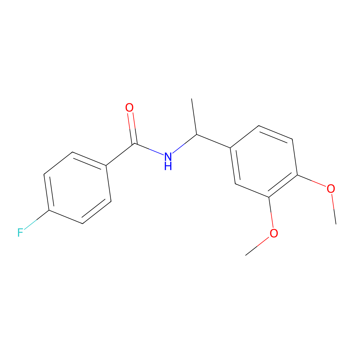 N-[1-(3,4-dimethoxyphenyl)ethyl]-4-fluorobenzamide molecular structure, CAS 380890-85-7
