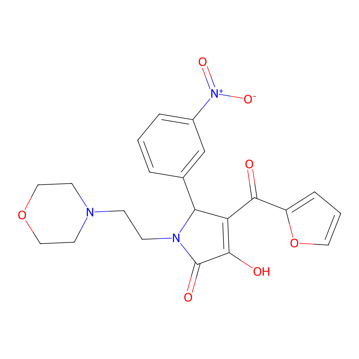 4-(furan-2-carbonyl)-3-hydroxy-1-(2-morpholinoethyl)-5-(3-nitrophenyl)-1H-pyrrol-2(5H)-one molecular structure, CAS 380891-03-2