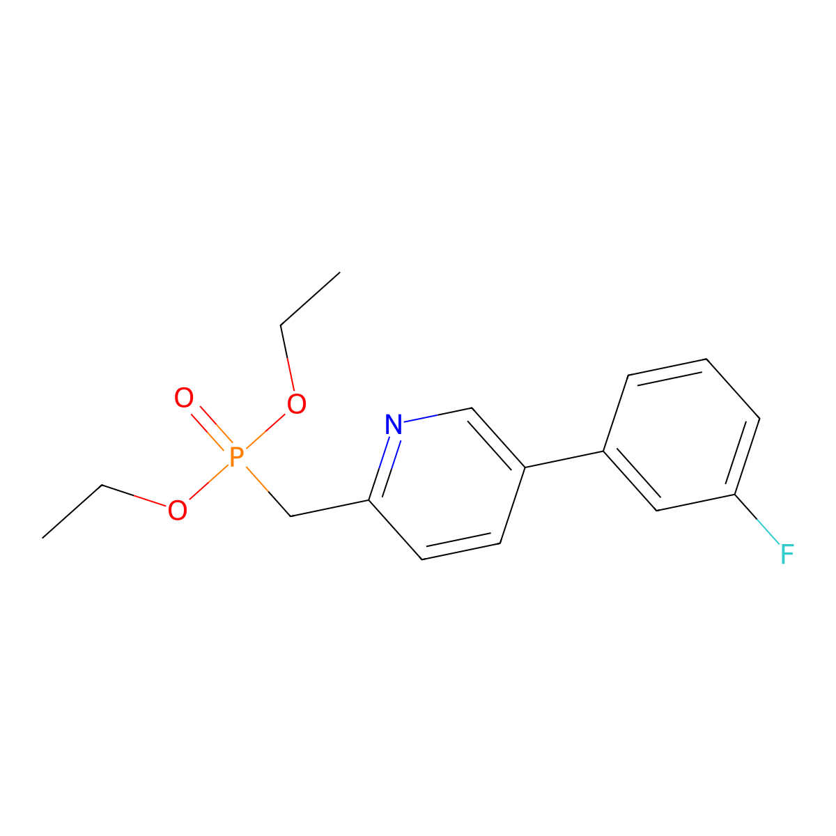 Diethyl {[4-(3-fluorophenyl)-2-pyridyl]methyl} phosphonate molecular structure, CAS 380894-77-9