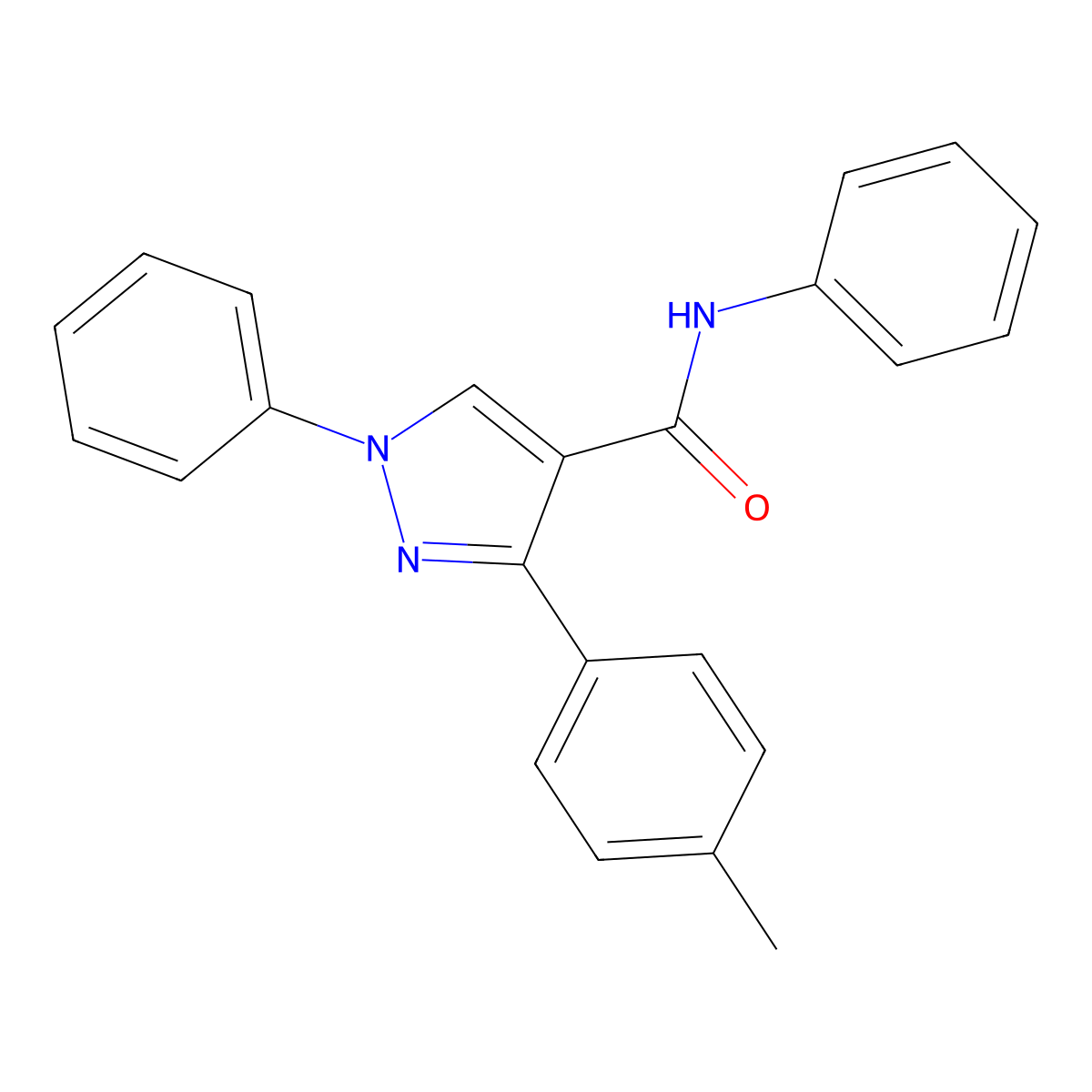 3-(4-methylphenyl)-N,1-diphenyl-1H-pyrazole-4-carboxamide molecular structure, CAS 380895-39-6
