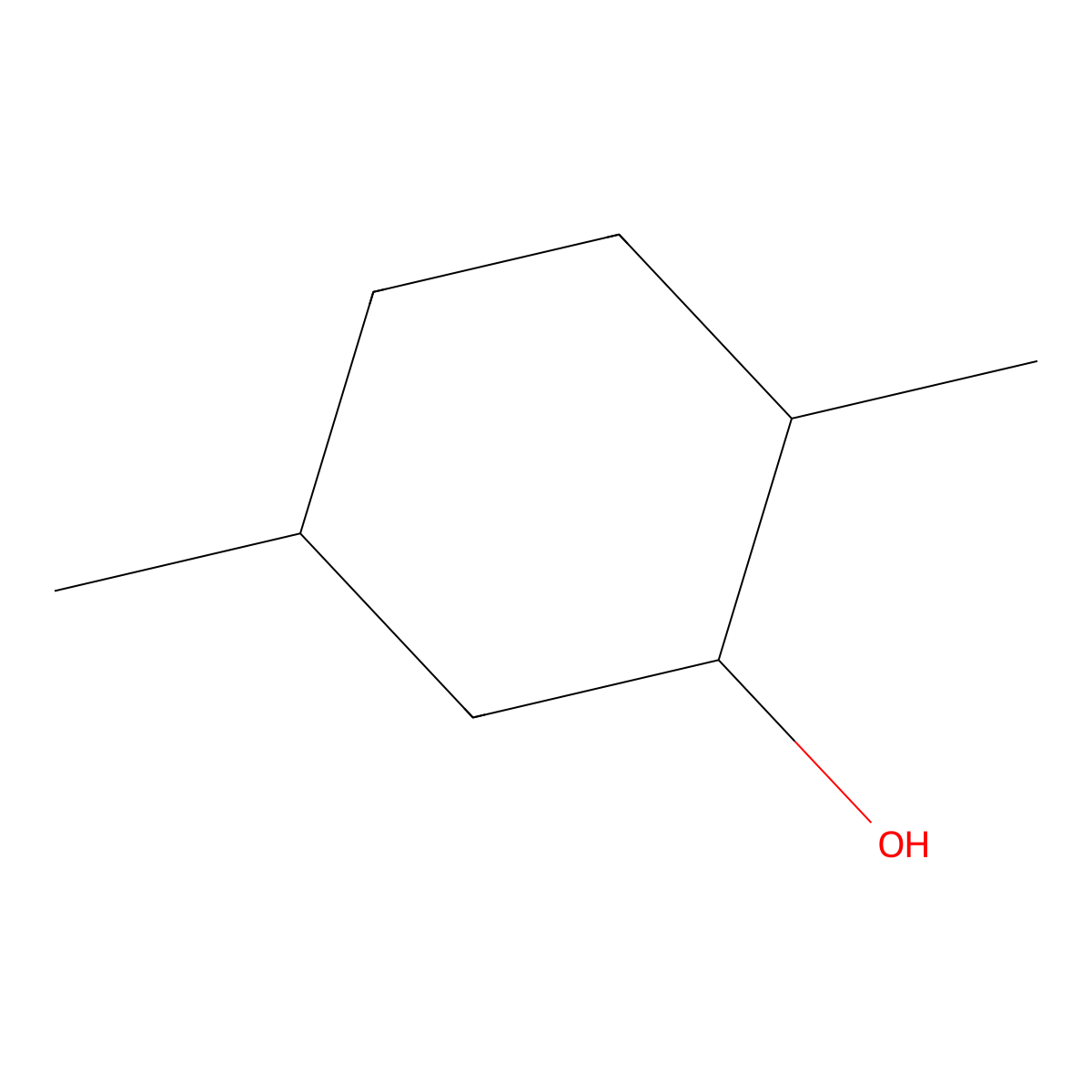 2,5-Dimethylcyclohexan-1-ol molecular structure, CAS 3809-32-3