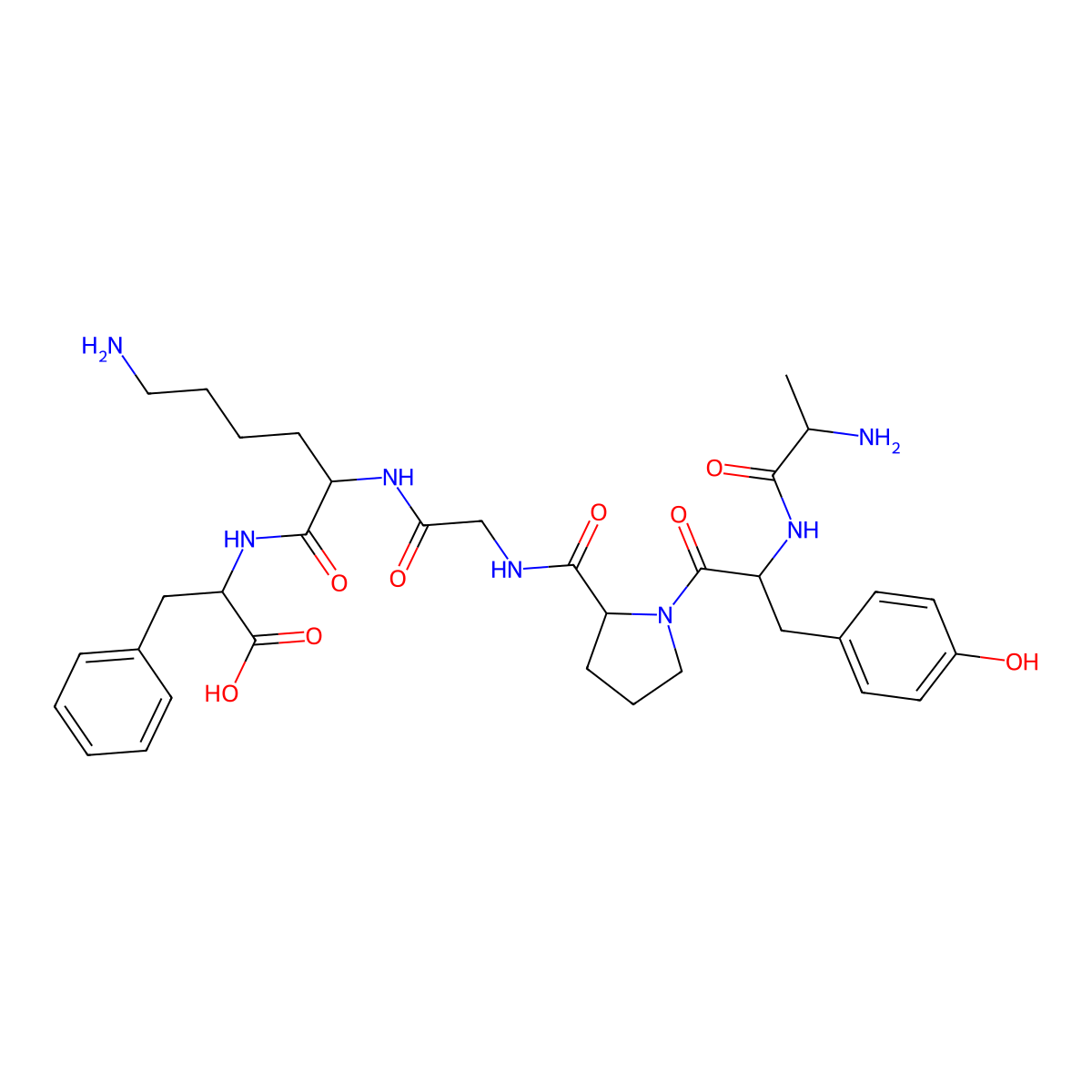 Alanyl-tyrosyl-prolyl-glycyl-lysyl-phenylalanine molecular structure, CAS 380900-00-5