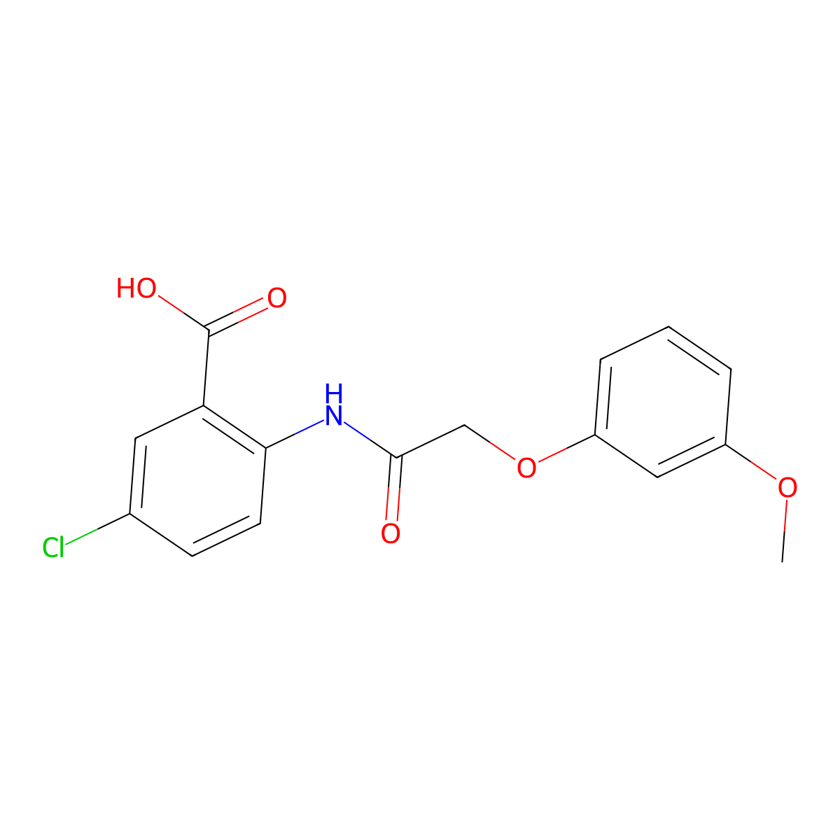 5-Chloro-2-{[(3-methoxyphenoxy)acetyl]amino}benzoic acid molecular structure, CAS 380901-62-2