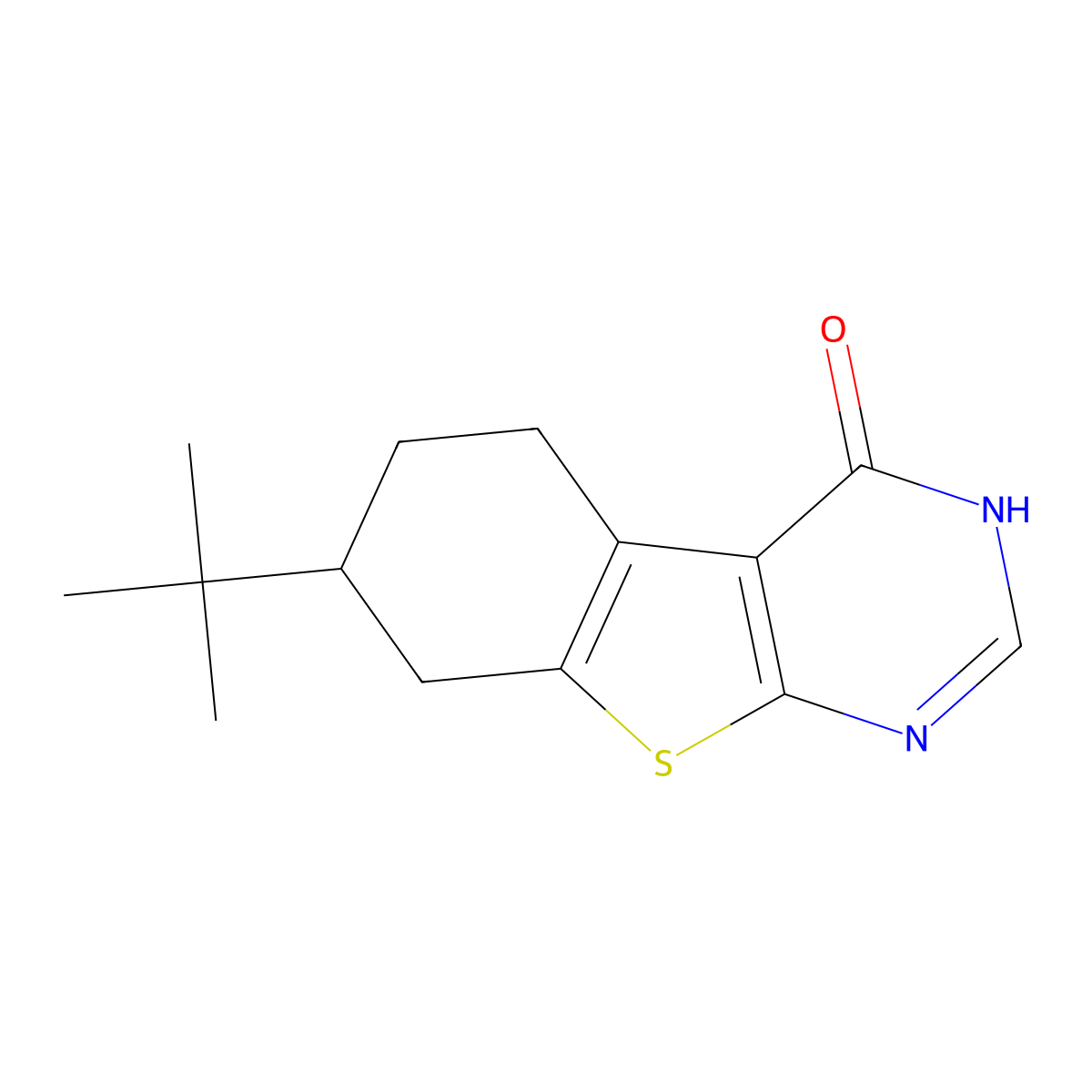 7-tert-butyl-5,6,7,8-tetrahydro[1]benzothieno[2,3-d]pyrimidin-4(3H)-one molecular structure, CAS 380902-66-9