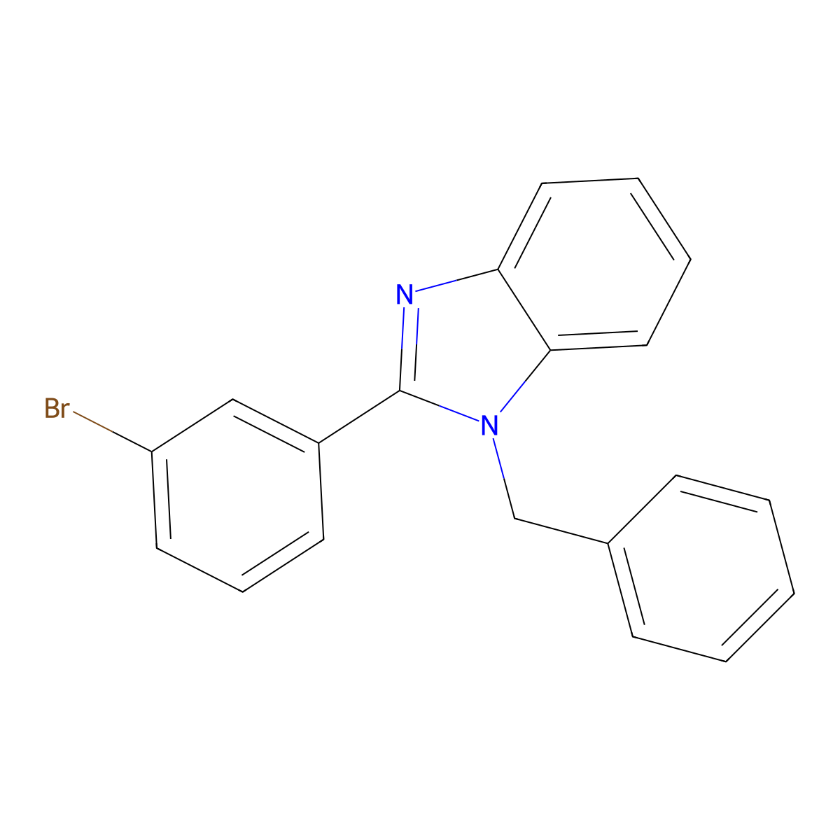 1-benzyl-2-(3-bromophenyl)-1H-benzo[d]imidazole molecular structure, CAS 380903-86-6
