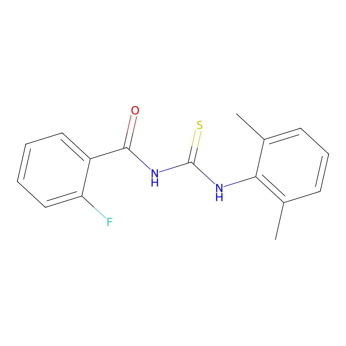 N-[(2,6-dimethylphenyl)carbamothioyl]-2-fluorobenzamide molecular structure, CAS 380904-22-3