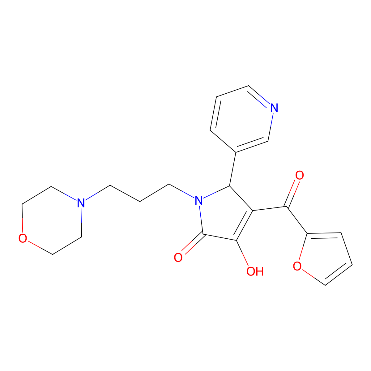 4-(furan-2-carbonyl)-3-hydroxy-1-(3-morpholinopropyl)-5-(pyridin-3-yl)-1H-pyrrol-2(5H)-one molecular structure, CAS 380904-61-0
