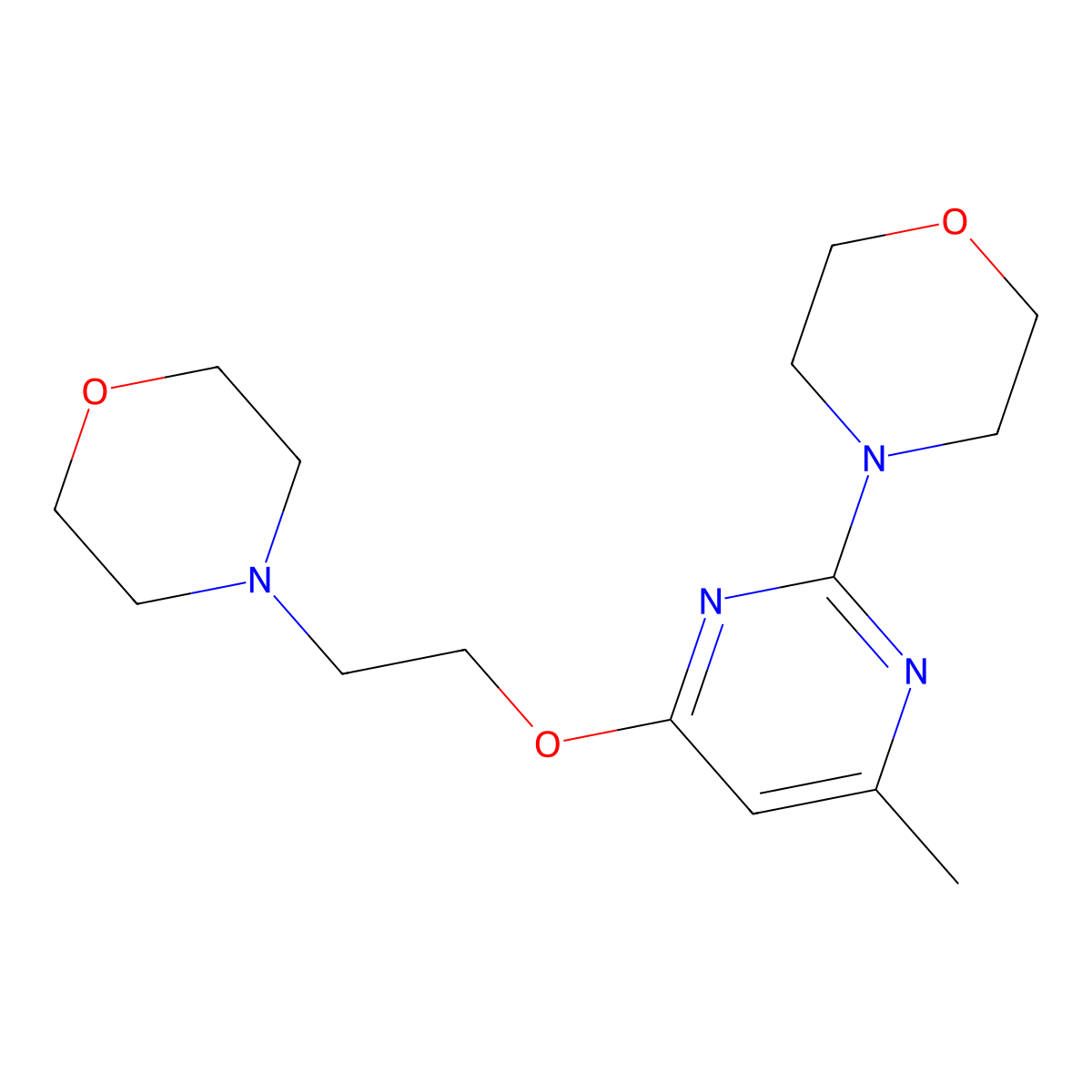 4-[4-Methyl-6-(2-morpholin-4-ylethoxy)pyrimidin-2-yl]morpholine molecular structure, CAS 380904-78-9