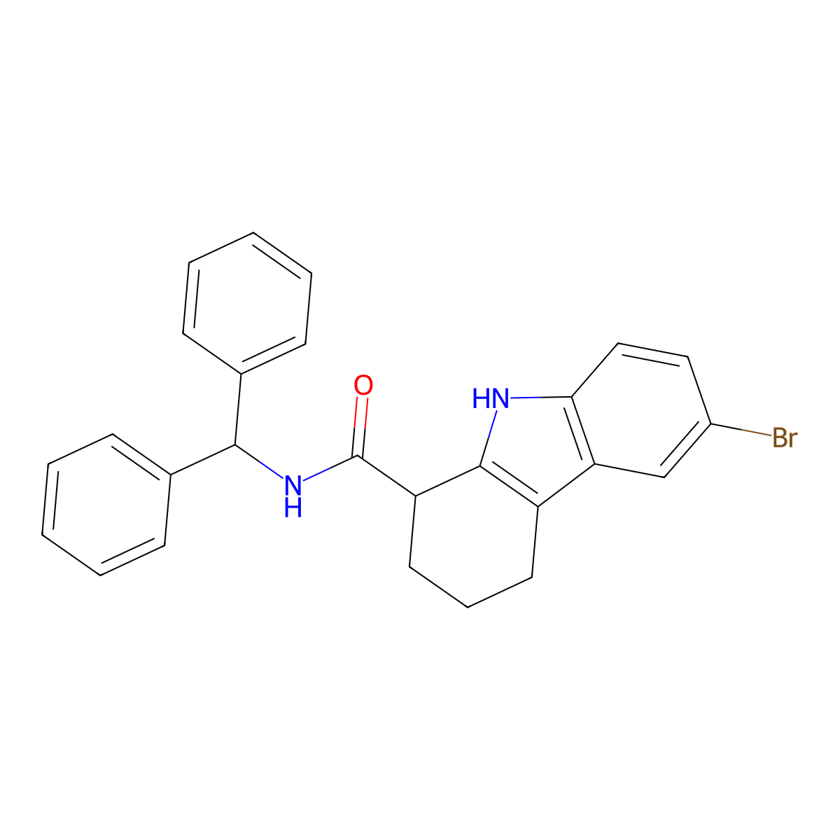 N-benzhydryl-6-bromo-2,3,4,9-tetrahydro-1H-carbazole-1-carboxamide molecular structure, CAS 380904-81-4