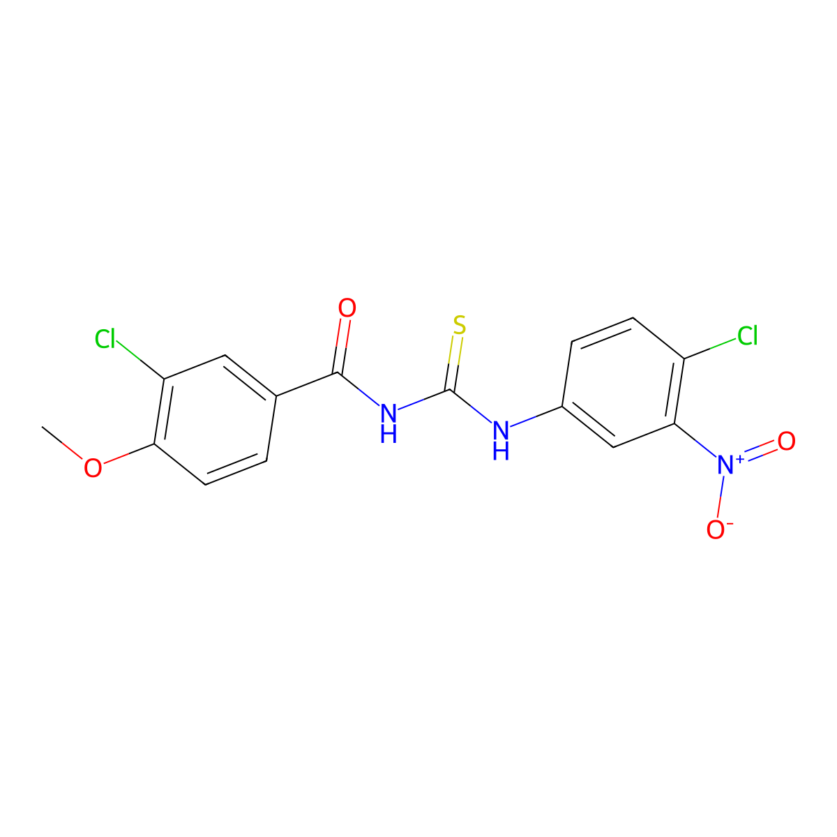 3-chloro-N-[(4-chloro-3-nitrophenyl)carbamothioyl]-4-methoxybenzamide molecular structure, CAS 380904-82-5