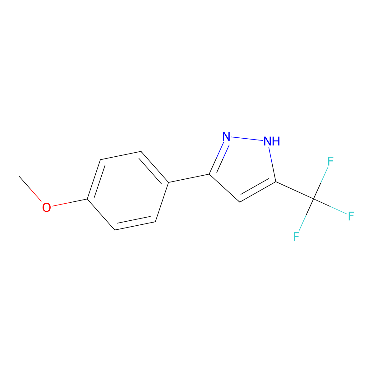 3-(4-Methoxyphenyl)-5-(trifluoromethyl)-1H-pyrazole molecular structure, CAS 380905-15-7