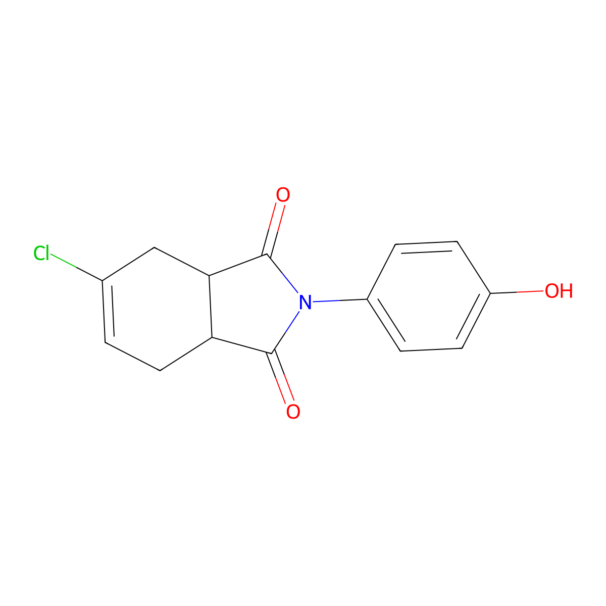 5-chloro-2-(4-hydroxyphenyl)-3a,4,7,7a-tetrahydro-1H-isoindole-1,3(2H)-dione molecular structure, CAS 380905-39-5