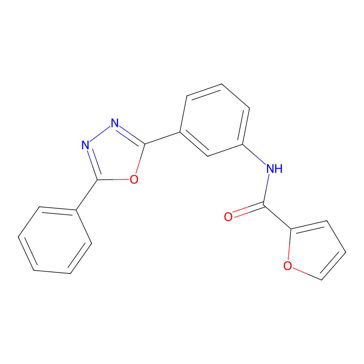N-[3-(5-phenyl-1,3,4-oxadiazol-2-yl)phenyl]furan-2-carboxamide molecular structure, CAS 380905-47-5