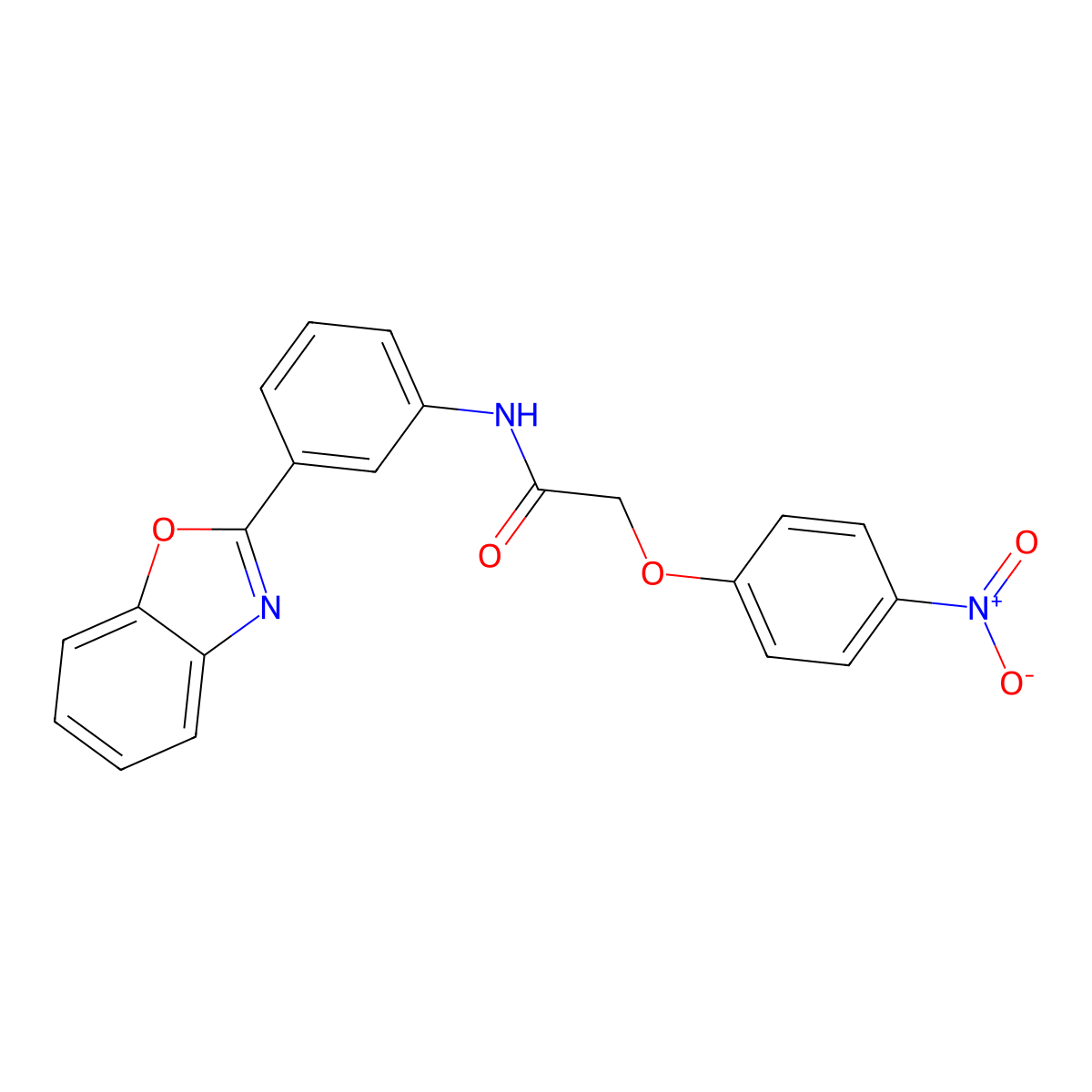N-[3-(1,3-benzoxazol-2-yl)phenyl]-2-(4-nitrophenoxy)acetamide molecular structure, CAS 380905-82-8