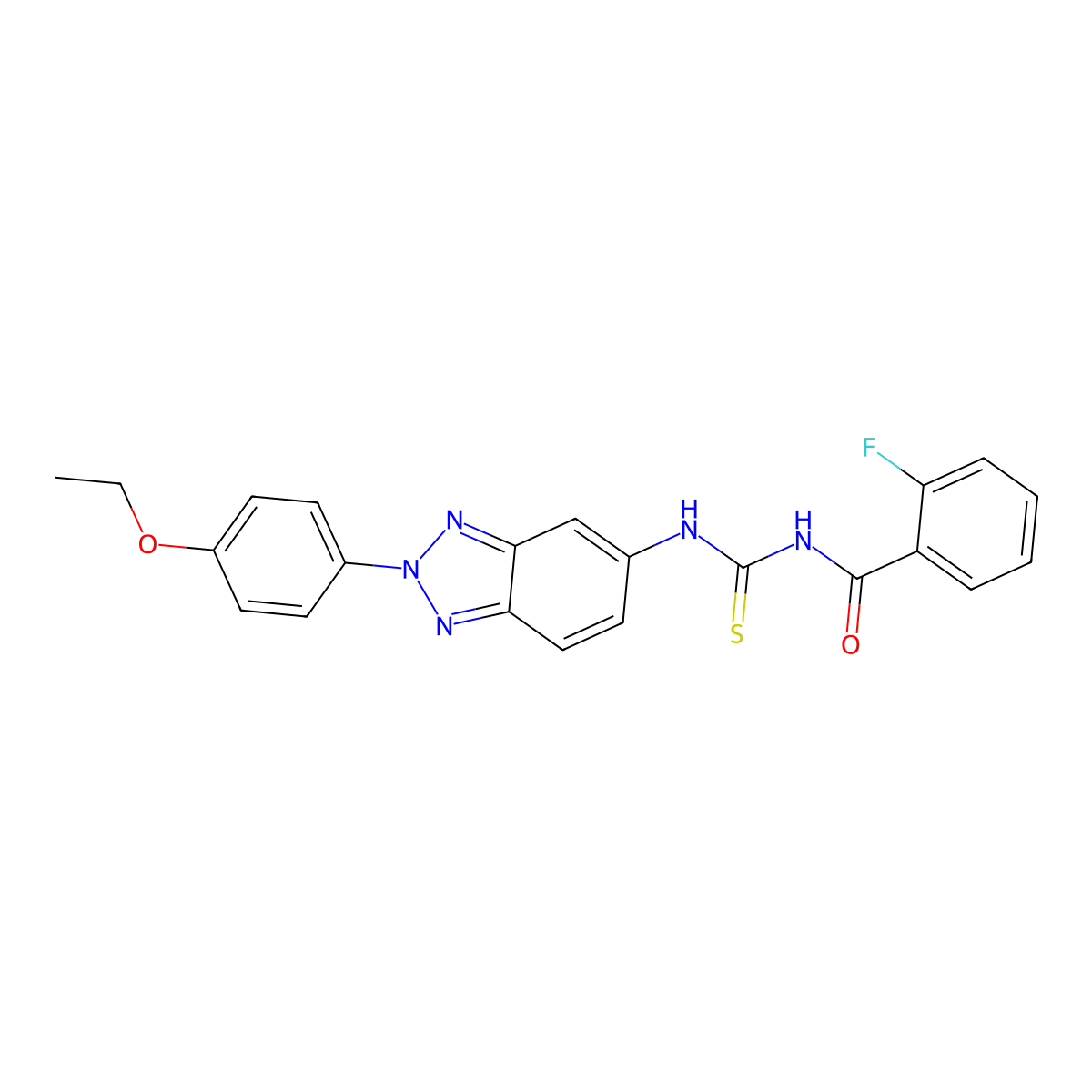N-[[2-(4-ethoxyphenyl)benzotriazol-5-yl]carbamothioyl]-2-fluorobenzamide molecular structure, CAS 380905-98-6