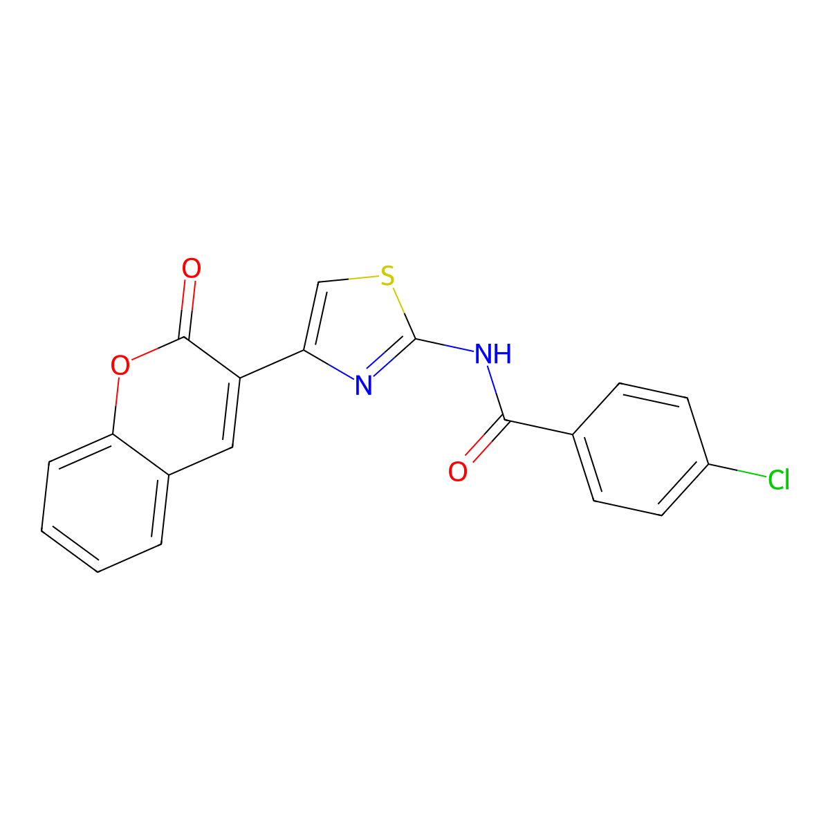 4-chloro-N-[4-(2-oxo-2H-chromen-3-yl)-1,3-thiazol-2-yl]benzamide molecular structure, CAS 380906-19-4