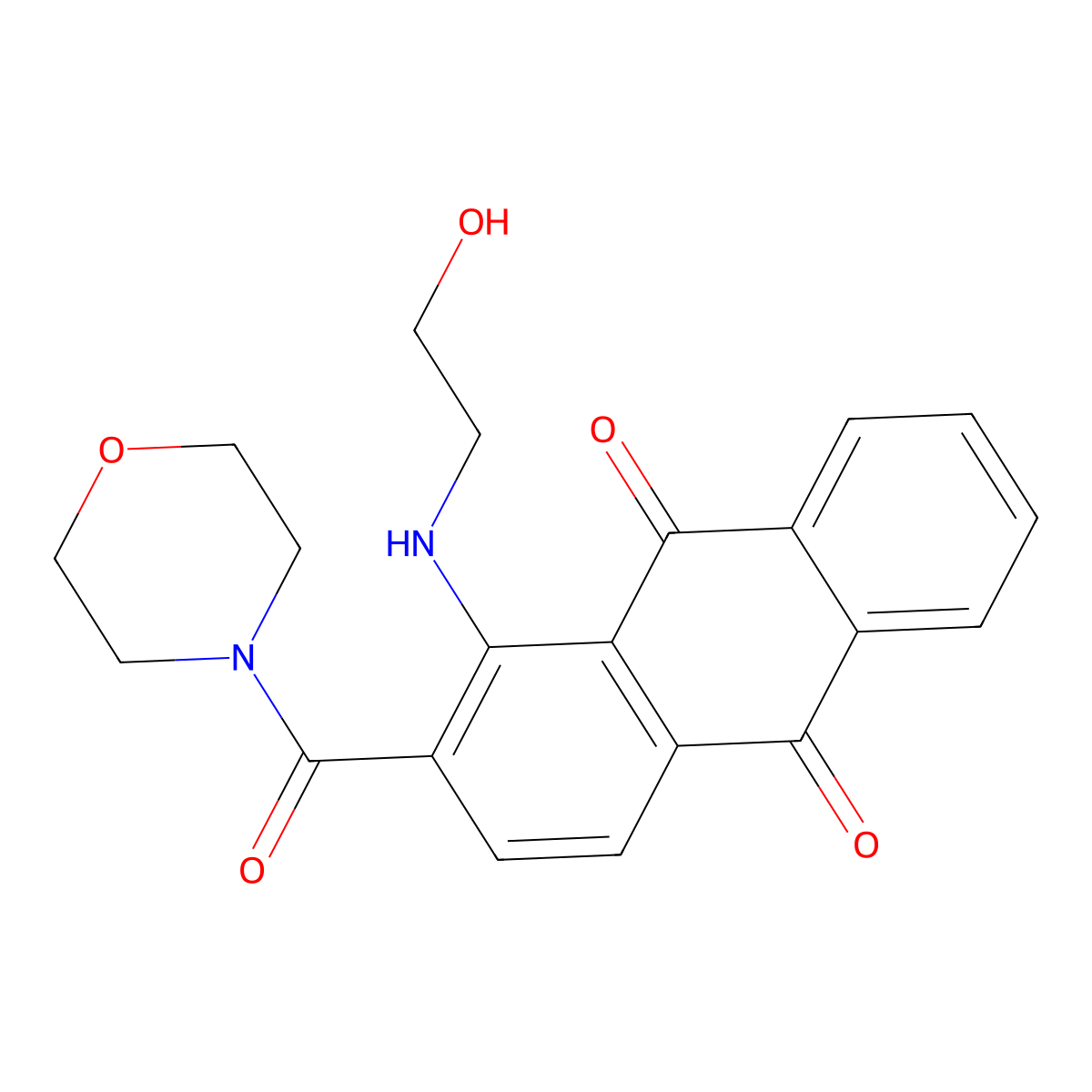 1-(2-Hydroxyethylamino)-2-(morpholine-4-carbonyl)anthracene-9,10-dione molecular structure, CAS 380906-21-8