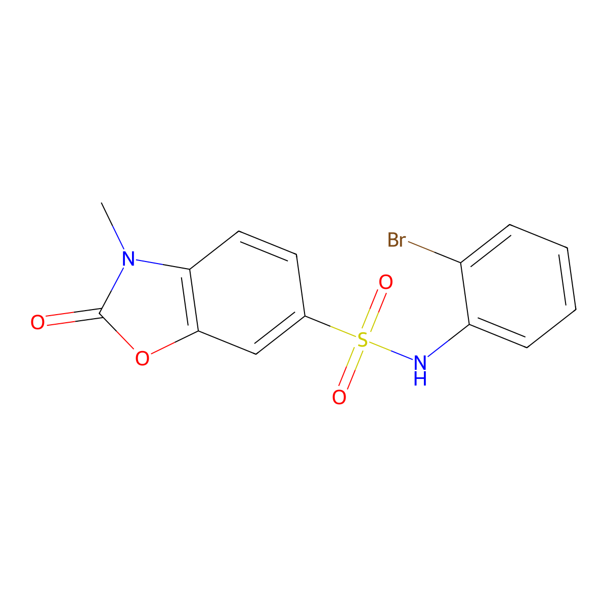 N-(2-Bromophenyl)-3-methyl-2-oxo-2,3-dihydro-1,3-benzoxazole-6-sulfonamide molecular structure, CAS 380906-30-9