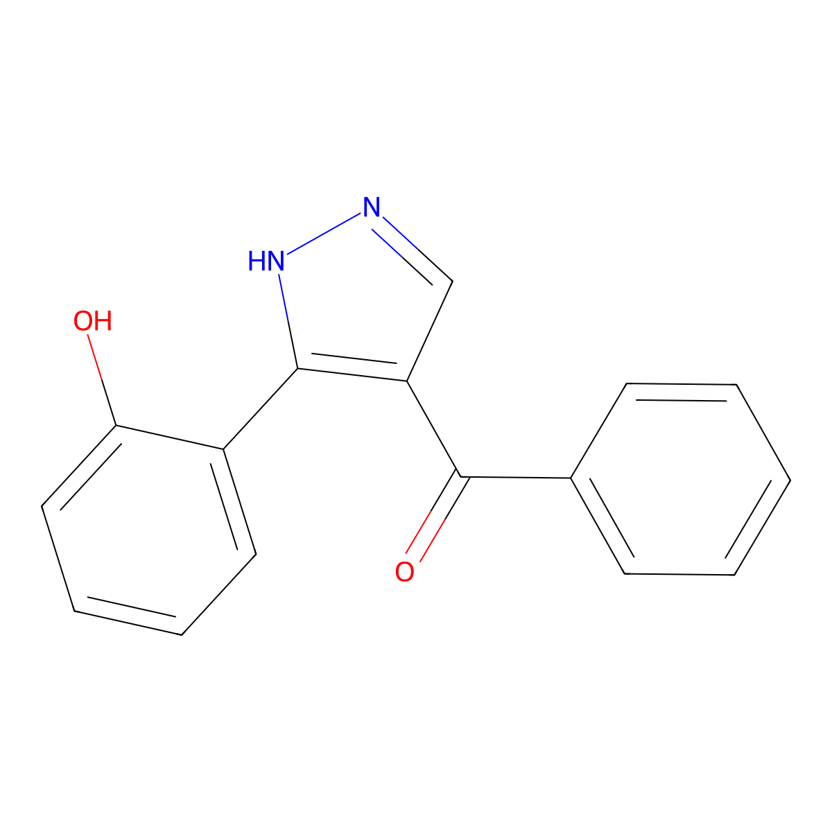 (3-(2-hydroxyphenyl)-1H-pyrazol-4-yl)(phenyl)methanone molecular structure, CAS 380906-72-9
