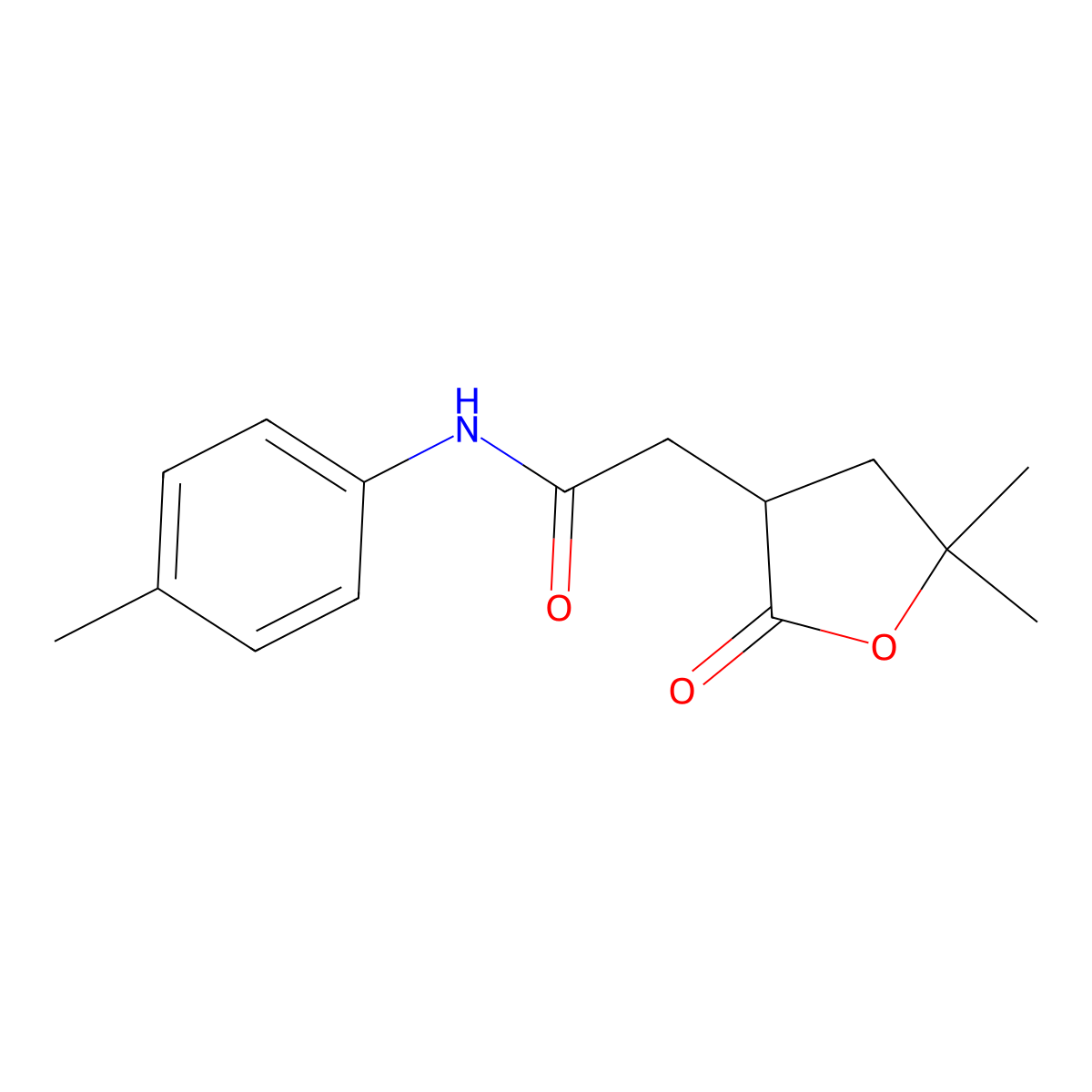2-(5,5-dimethyl-2-oxooxolan-3-yl)-N-(4-methylphenyl)acetamide molecular structure, CAS 380906-74-1