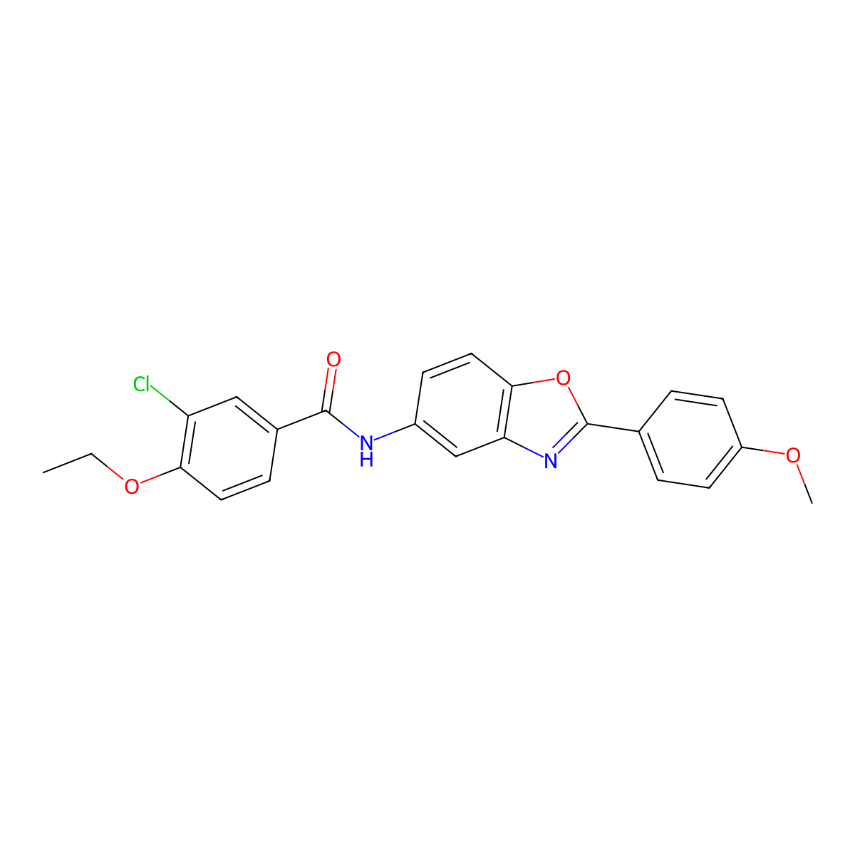 3-chloro-4-ethoxy-N-[2-(4-methoxyphenyl)-1,3-benzoxazol-5-yl]benzamide molecular structure, CAS 380906-85-4