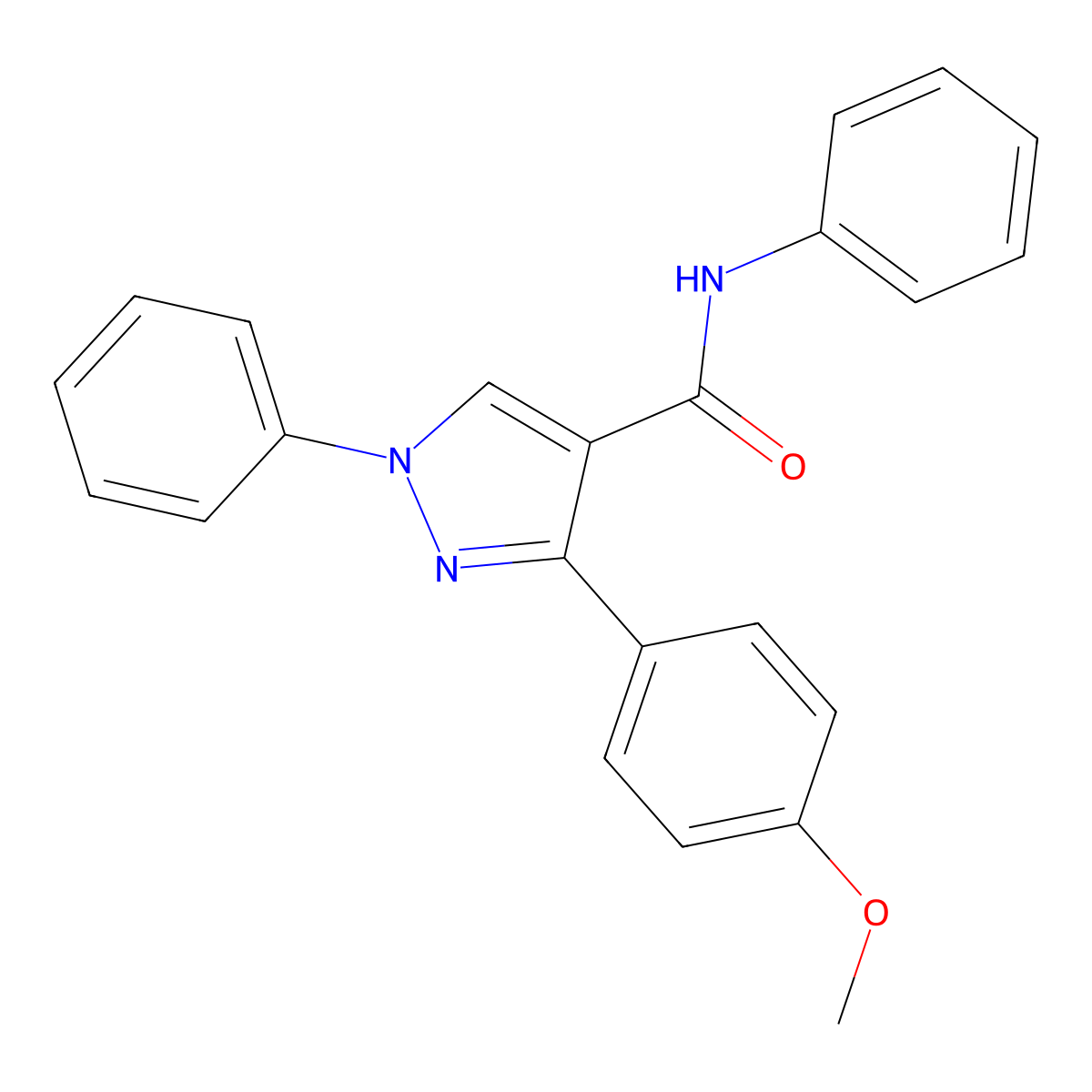 3-(4-methoxyphenyl)-N,1-diphenyl-1H-pyrazole-4-carboxamide molecular structure, CAS 380912-76-5