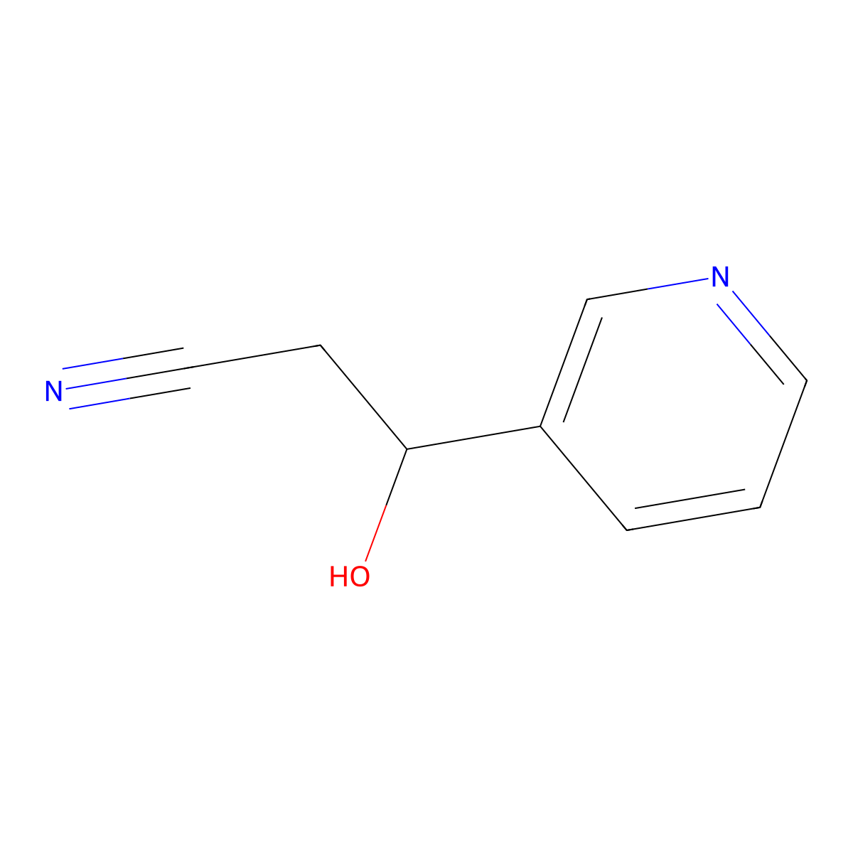 3-Hydroxy-3-(pyridin-3-yl)propanenitrile molecular structure, CAS 380913-63-3