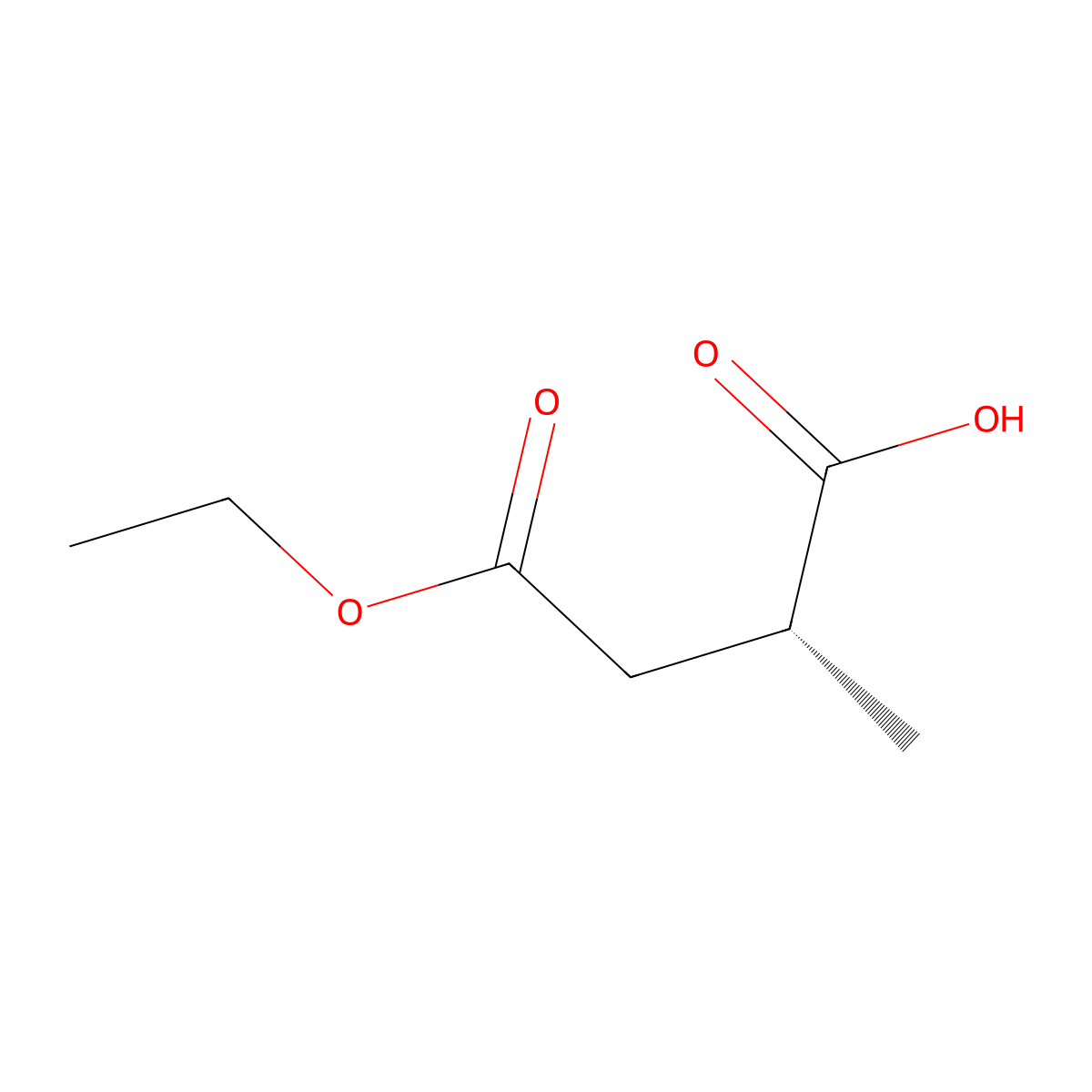 (2R)-4-ethoxy-2-methyl-4-oxobutanoic acid molecular structure, CAS 380913-95-1