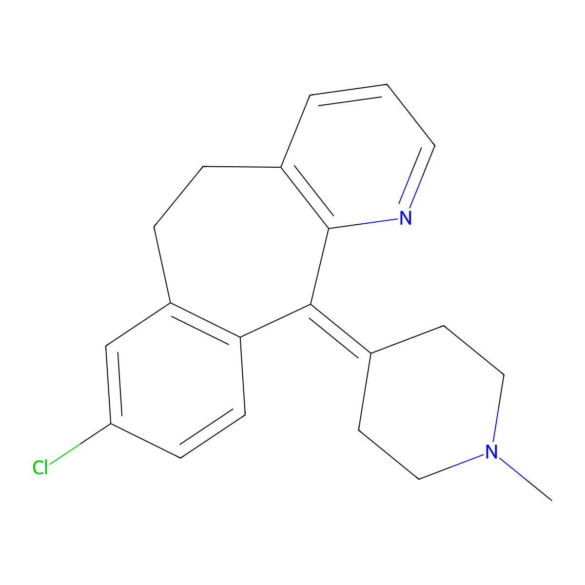 N-Methyldesloratadine molecular structure, CAS 38092-89-6
