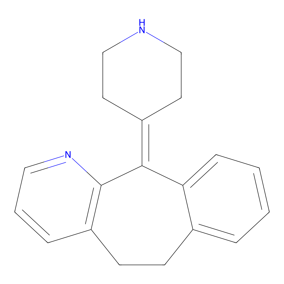 N-Desmethyl Azatadine molecular structure, CAS 38092-95-4