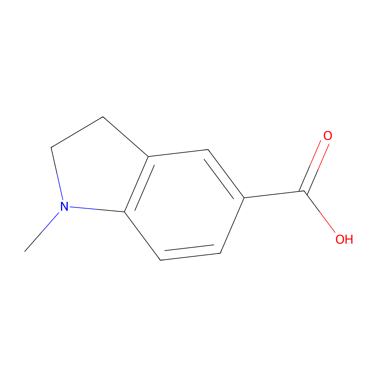 1-Methylindoline-5-carboxylic acid molecular structure, CAS 380922-37-2