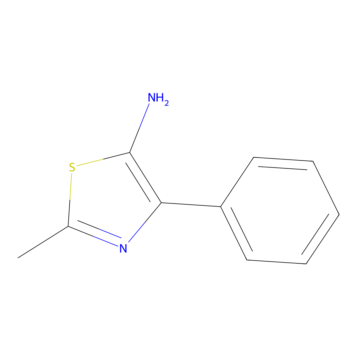 2-Methyl-4-phenyl-1,3-thiazol-5-amine molecular structure, CAS 38093-76-4