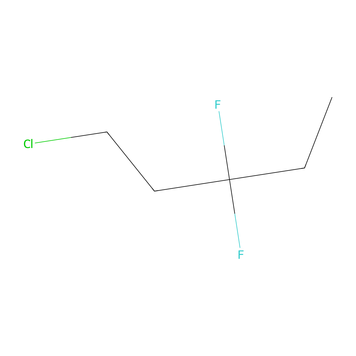 1-Chloro-3,3-difluoropentane molecular structure, CAS 381-33-9