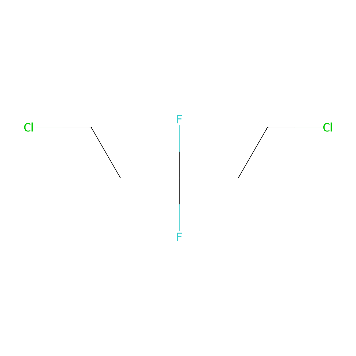 1,5-Dichloro-3,3-difluoropentane molecular structure, CAS 381-42-0