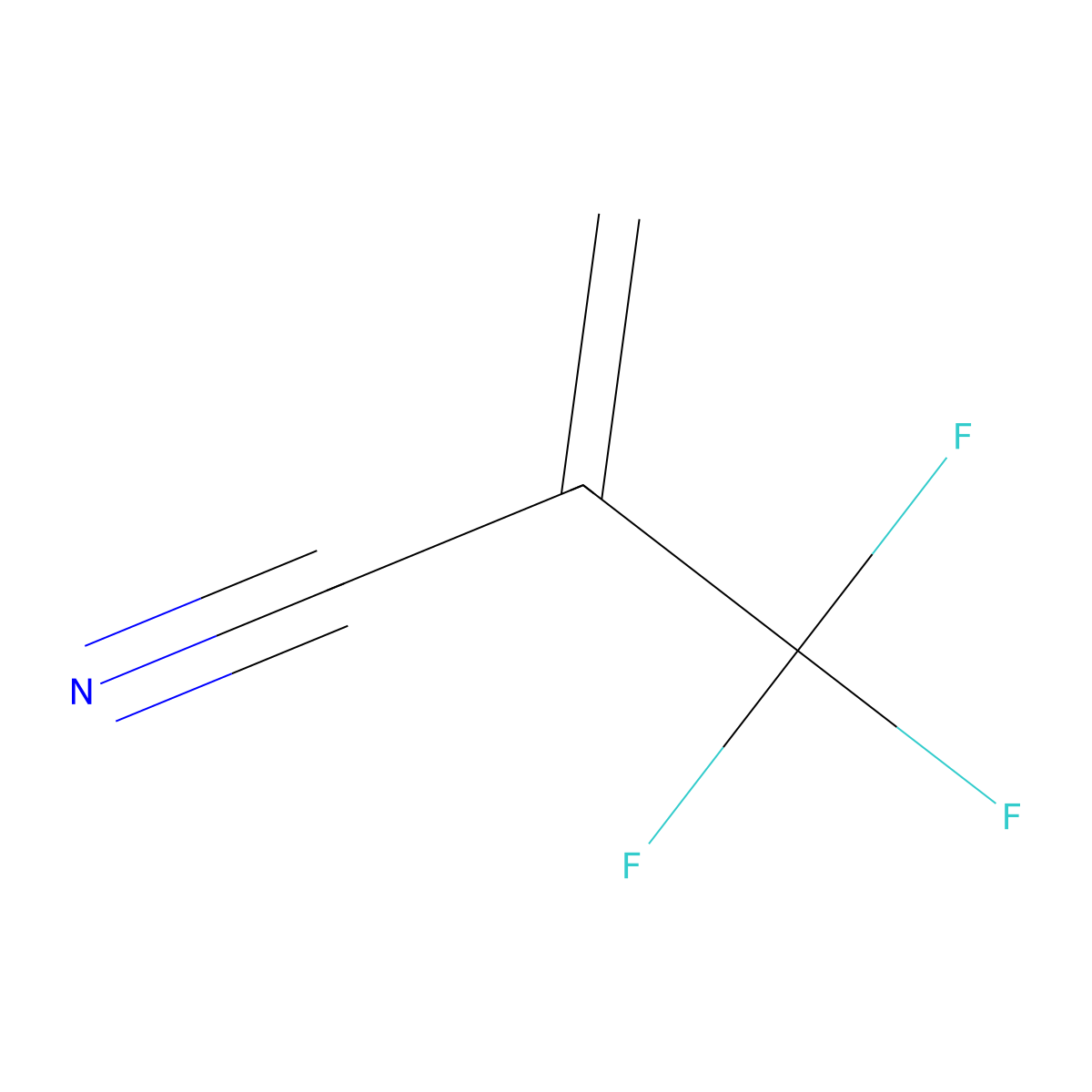 2-Trifluoromethyl acrylonitrile molecular structure, CAS 381-84-0
