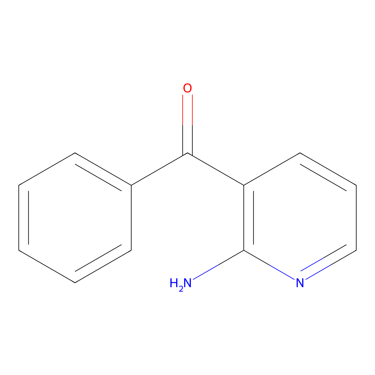 (2-Aminopyridin-3-yl)(phenyl)methanone molecular structure, CAS 3810-10-4