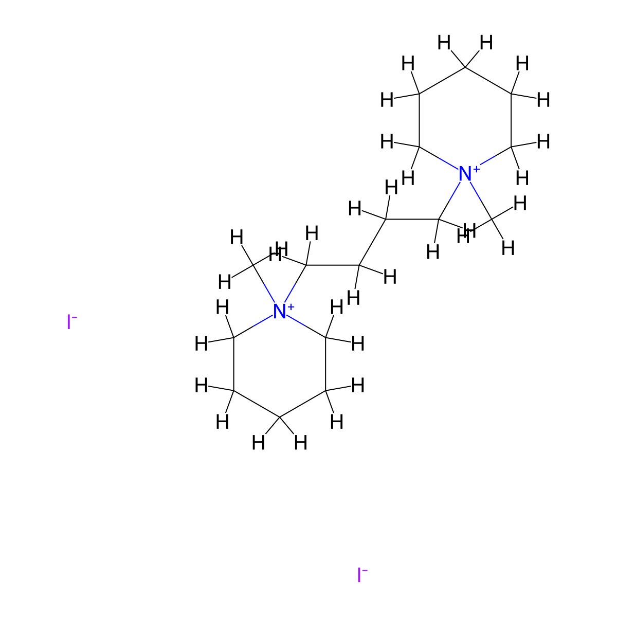 Piperidinium, 1,1'-(1,4-butanediyl)bis(1-methyl-, diiodide molecular structure, CAS 3810-53-5