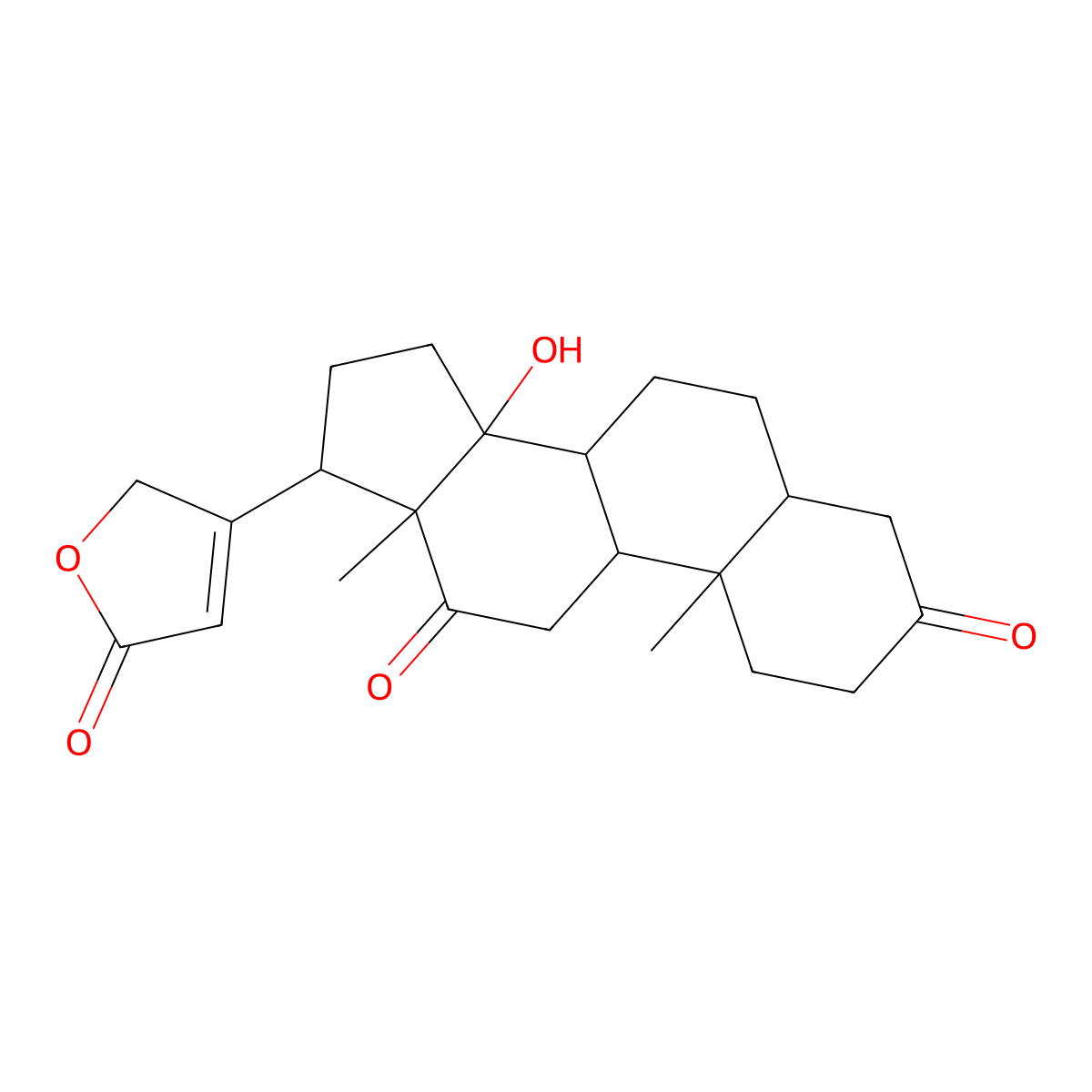 5-beta-Card-20(22)-enolide, 3,12-dioxo-14-hydroxy- molecular structure, CAS 3810-94-4