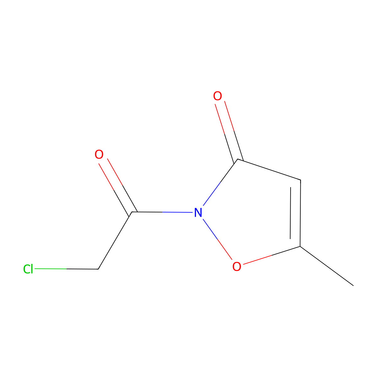 2-(chloroacetyl)-5-methylisoxazol-3(2H)-one molecular structure, CAS 38100-64-0