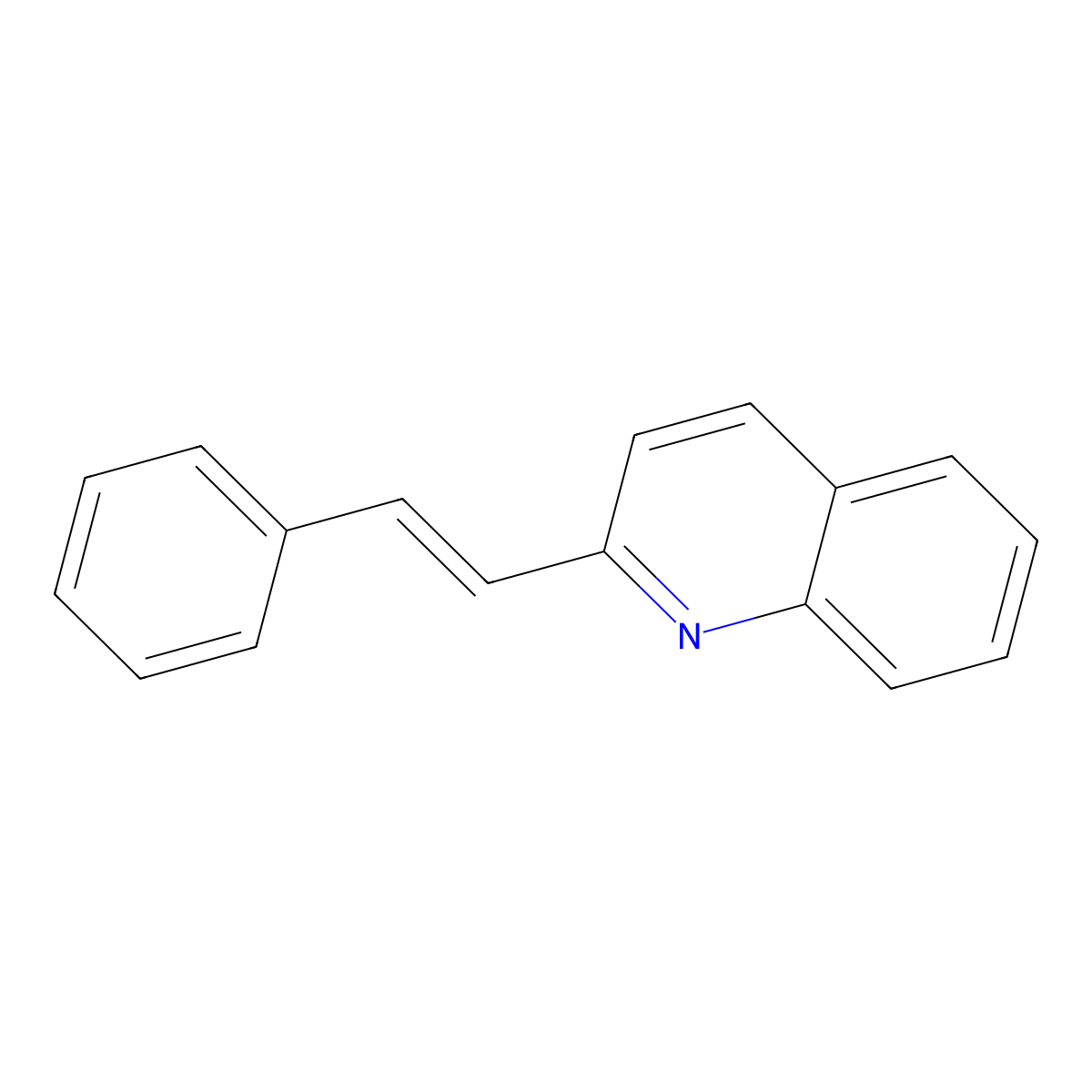 (E)-2-Styrylquinoline molecular structure, CAS 38101-69-8
