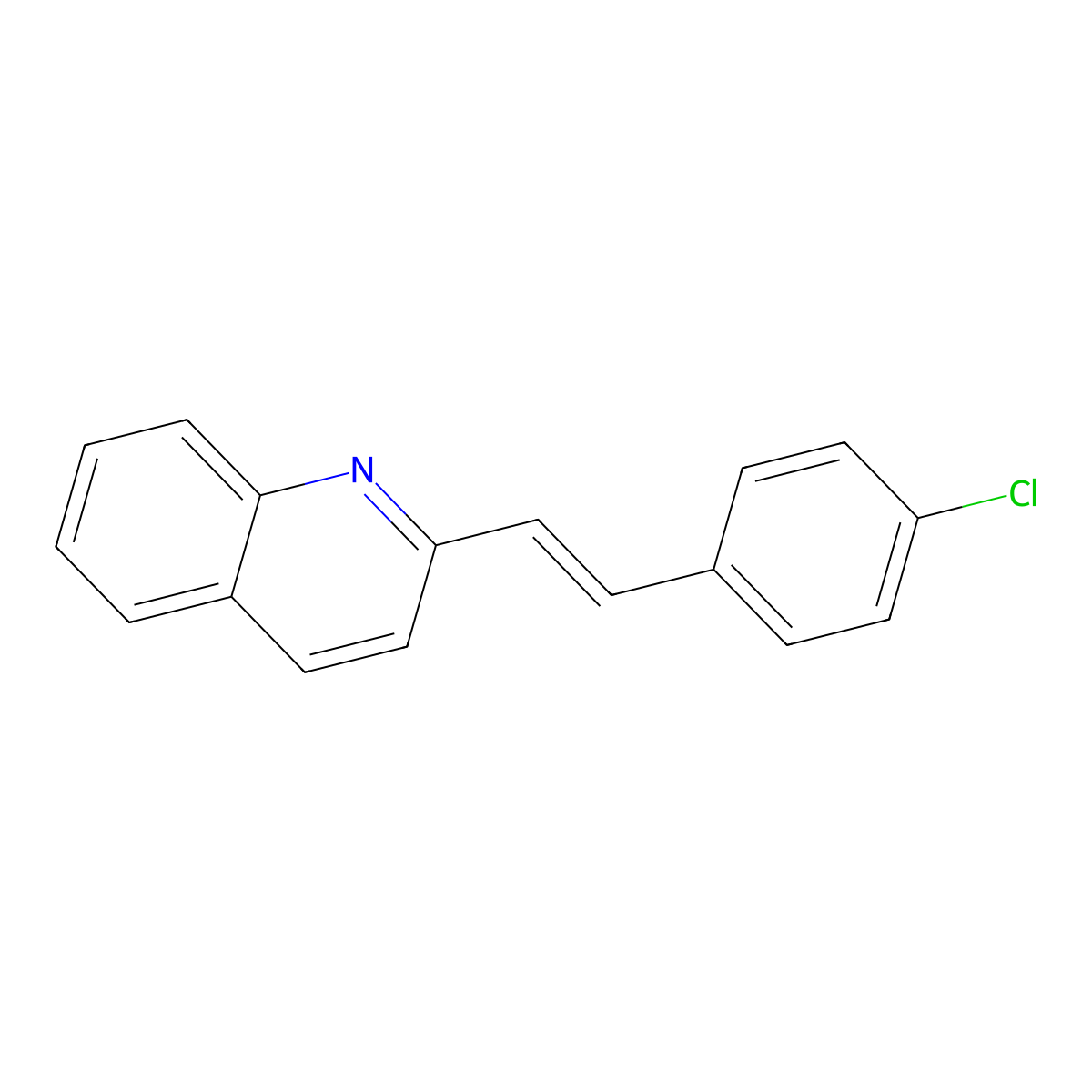 2-[2-(4-Chlorophenyl)ethen-1-yl]quinoline molecular structure, CAS 38101-91-6