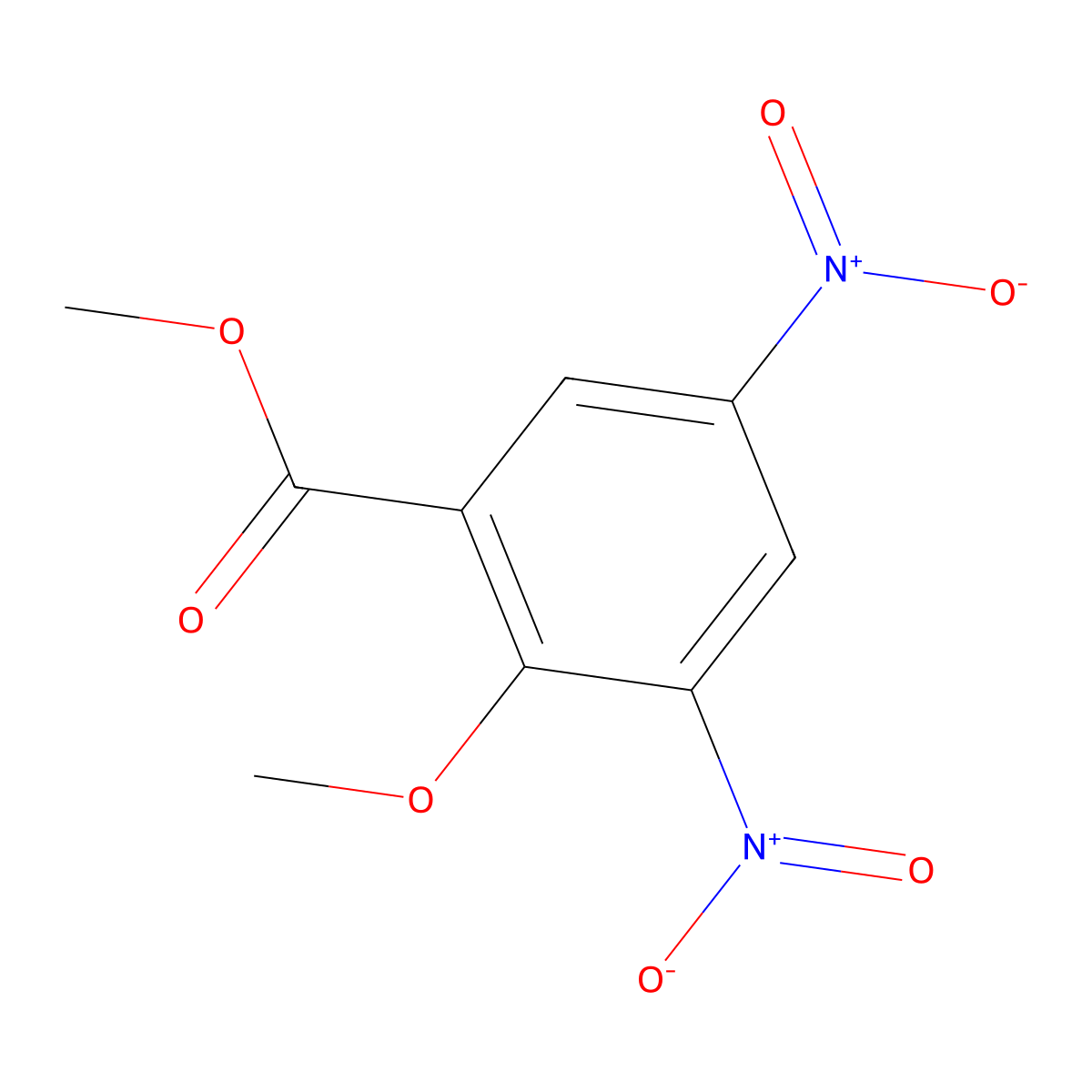 Methyl 2-methoxy-3,5-dinitrobenzoate molecular structure, CAS 38102-00-0
