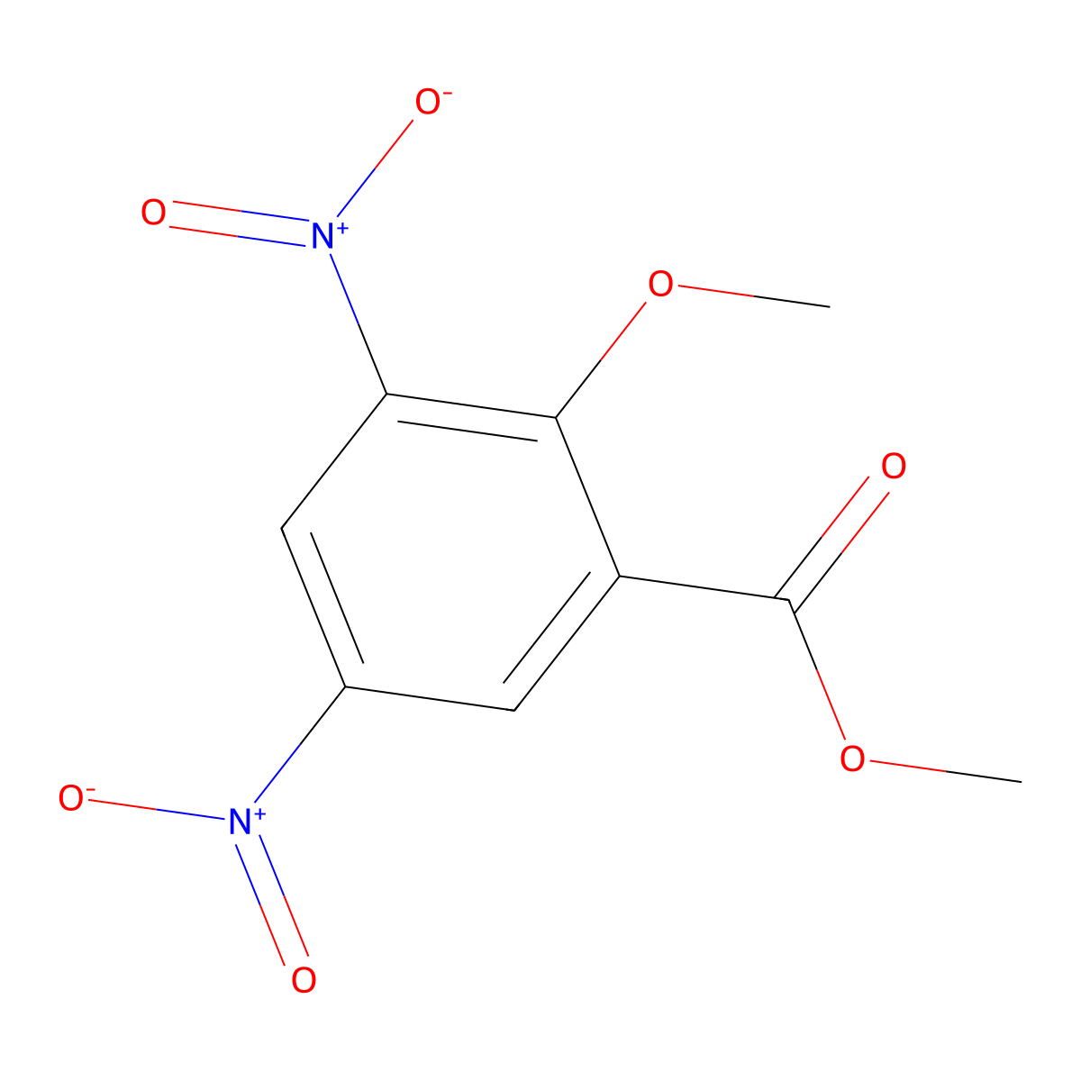 Methyl 2-methoxy-3,5-dinitrobenzoate molecular structure, CAS 38102-00-0