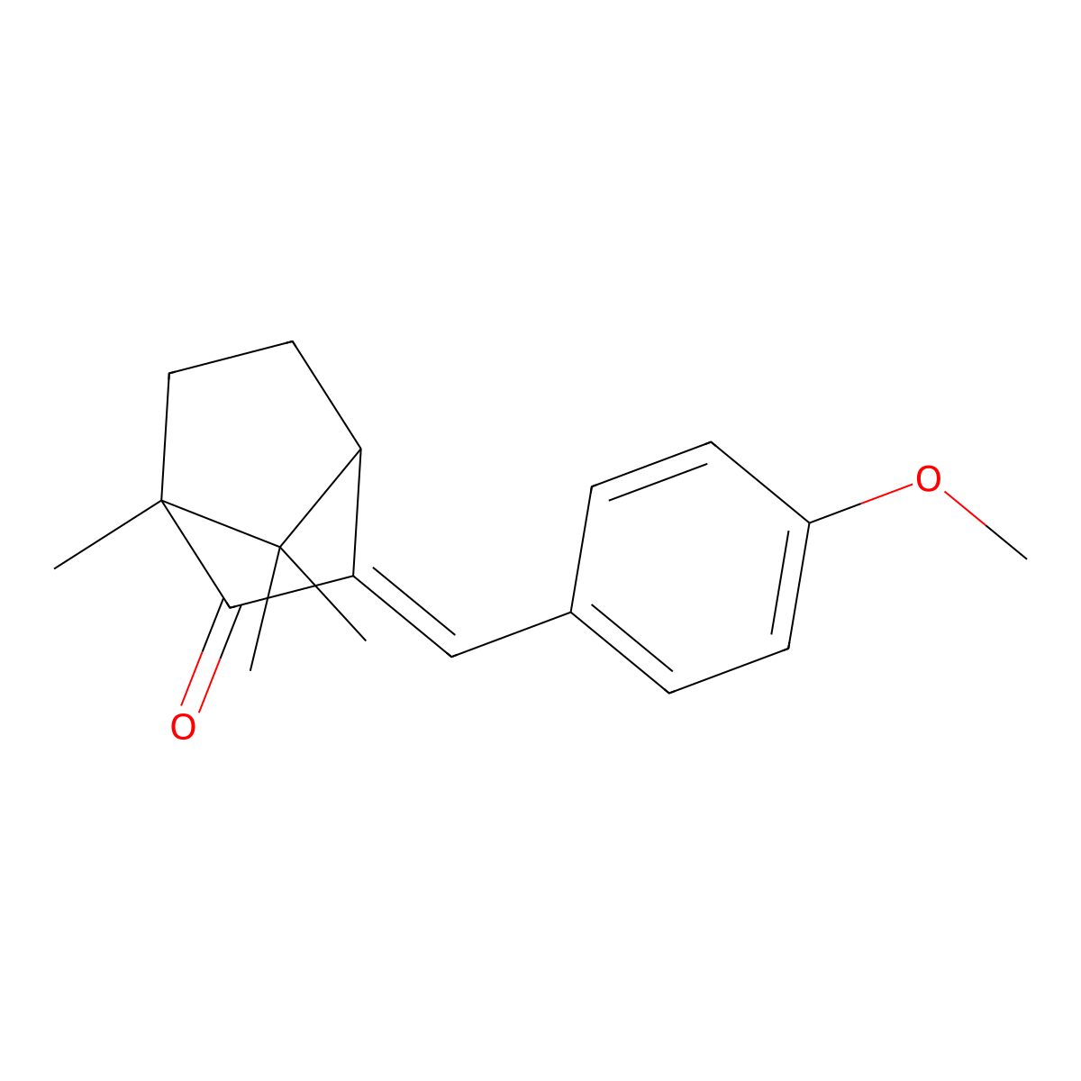 3-[(4-Methoxyphenyl)methylene]-1,7,7-trimethylbicyclo[2.2.1]heptan-2-one molecular structure, CAS 38102-63-5