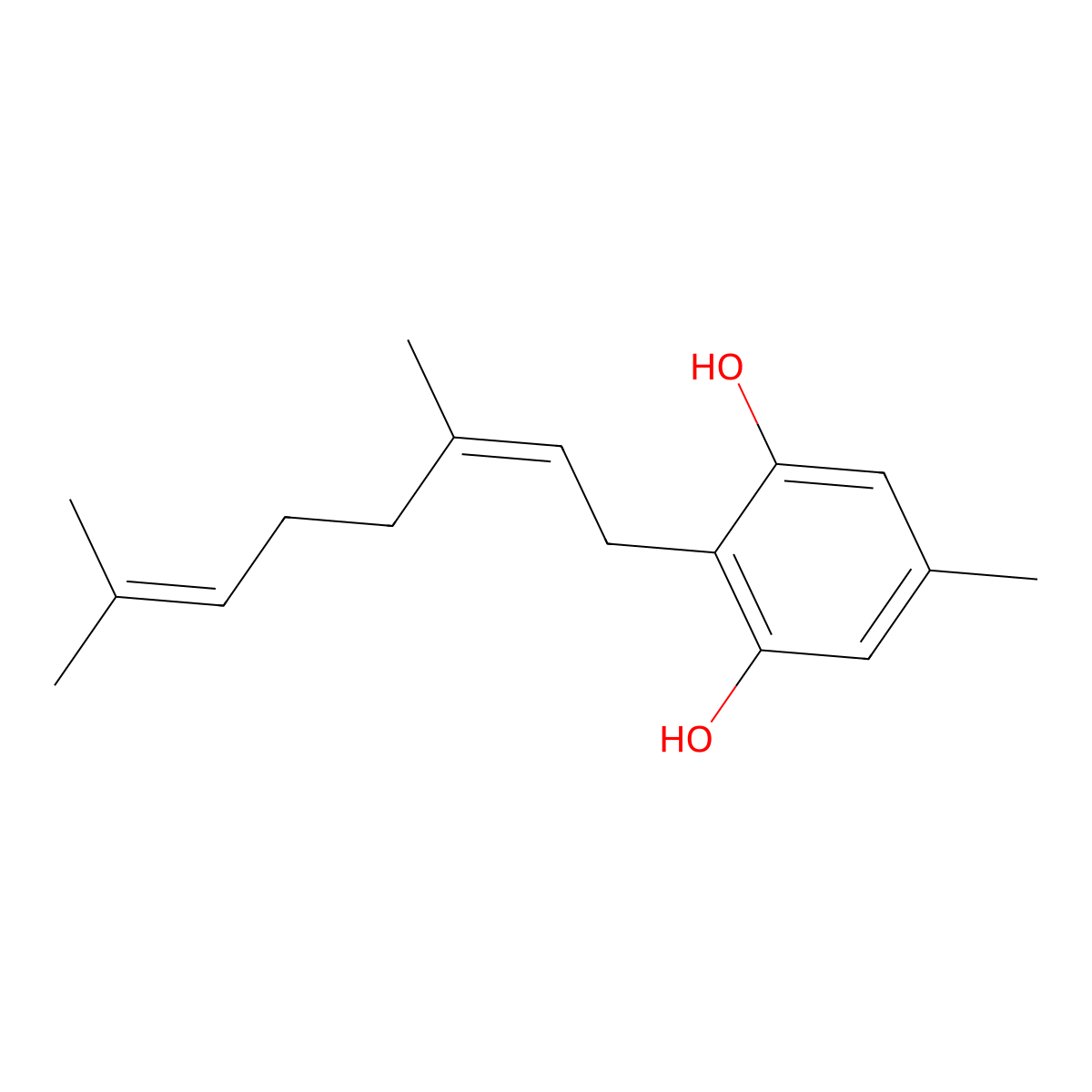 Cannabigerorcin molecular structure, CAS 38106-51-3