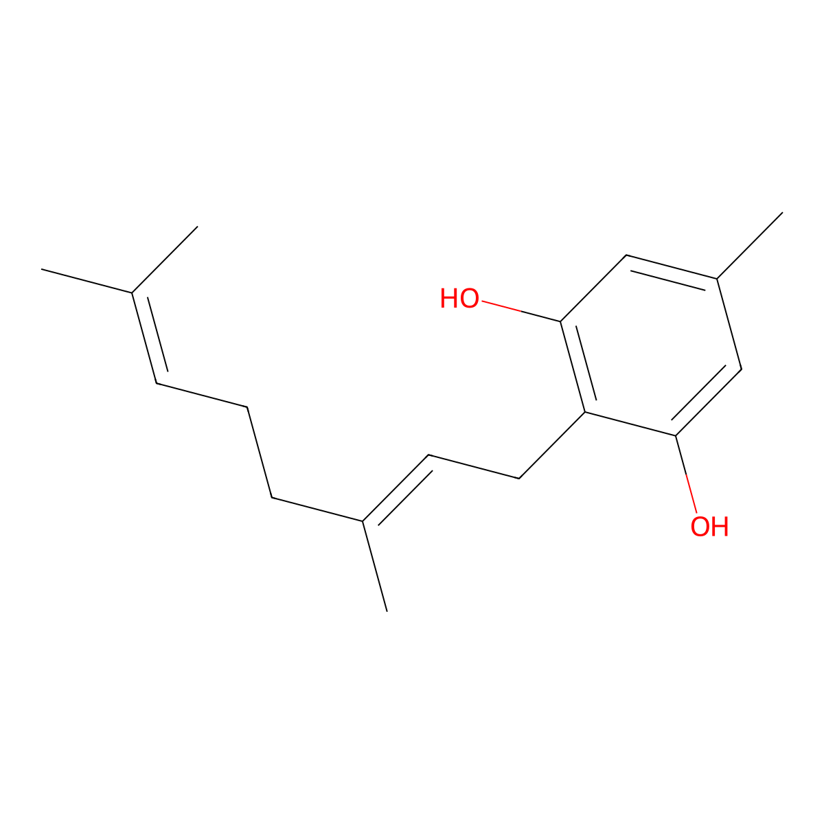 Cannabigerorcin molecular structure, CAS 38106-51-3