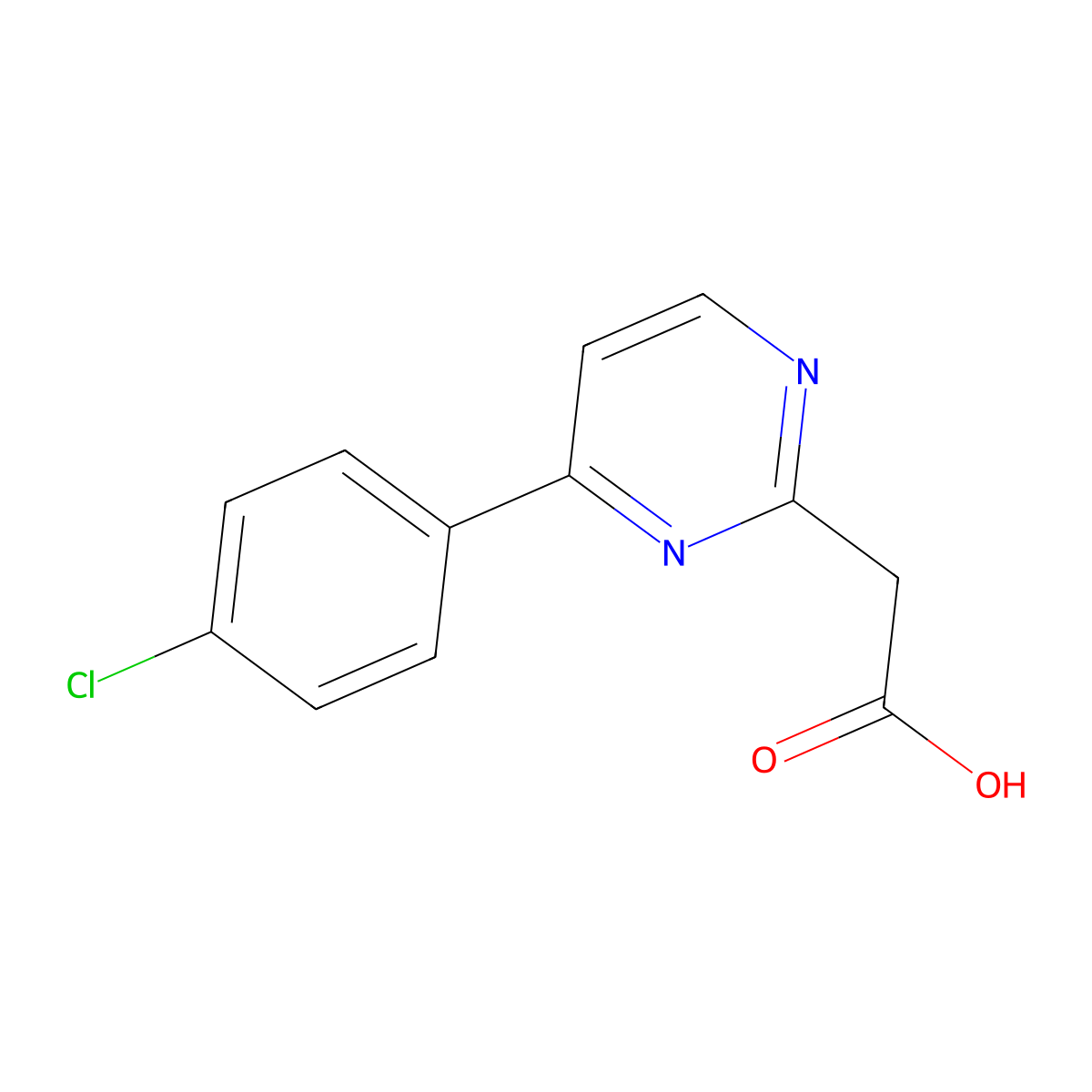 2-(4-(4-Chlorophenyl)pyrimidin-2-yl)acetic acid molecular structure, CAS 38107-01-6