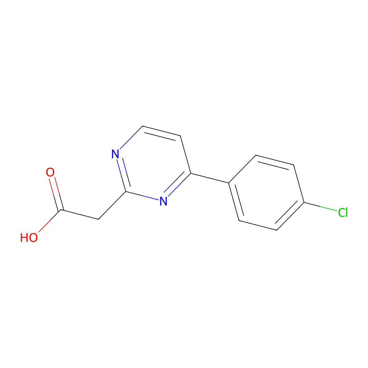 2-(4-(4-Chlorophenyl)pyrimidin-2-yl)acetic acid molecular structure, CAS 38107-01-6