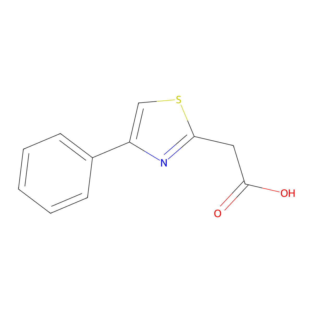 2-(4-Phenylthiazol-2-YL)acetic acid molecular structure, CAS 38107-10-7